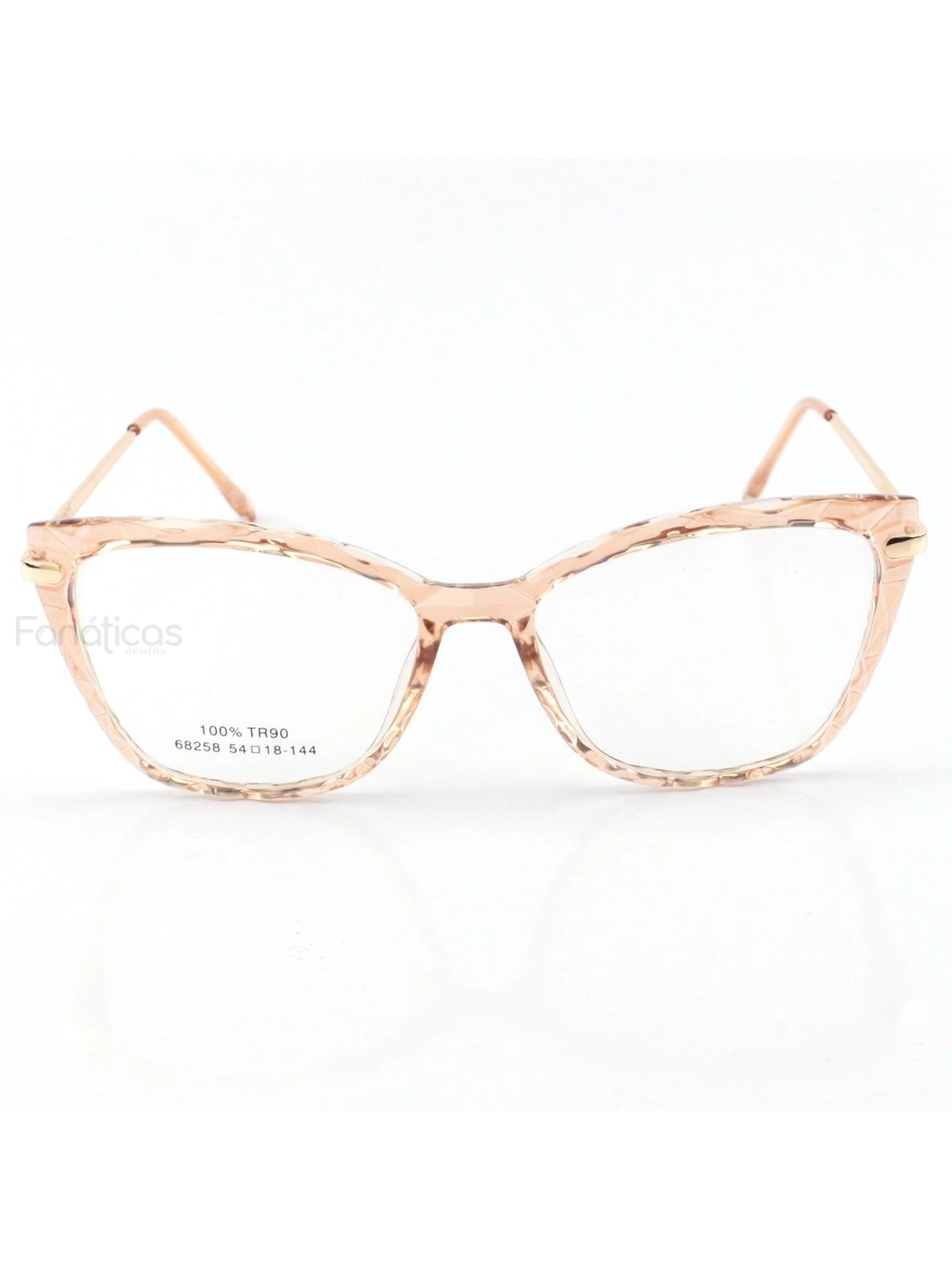 Armação de Óculos Quadrado Ohana 68258 Creme Transparente