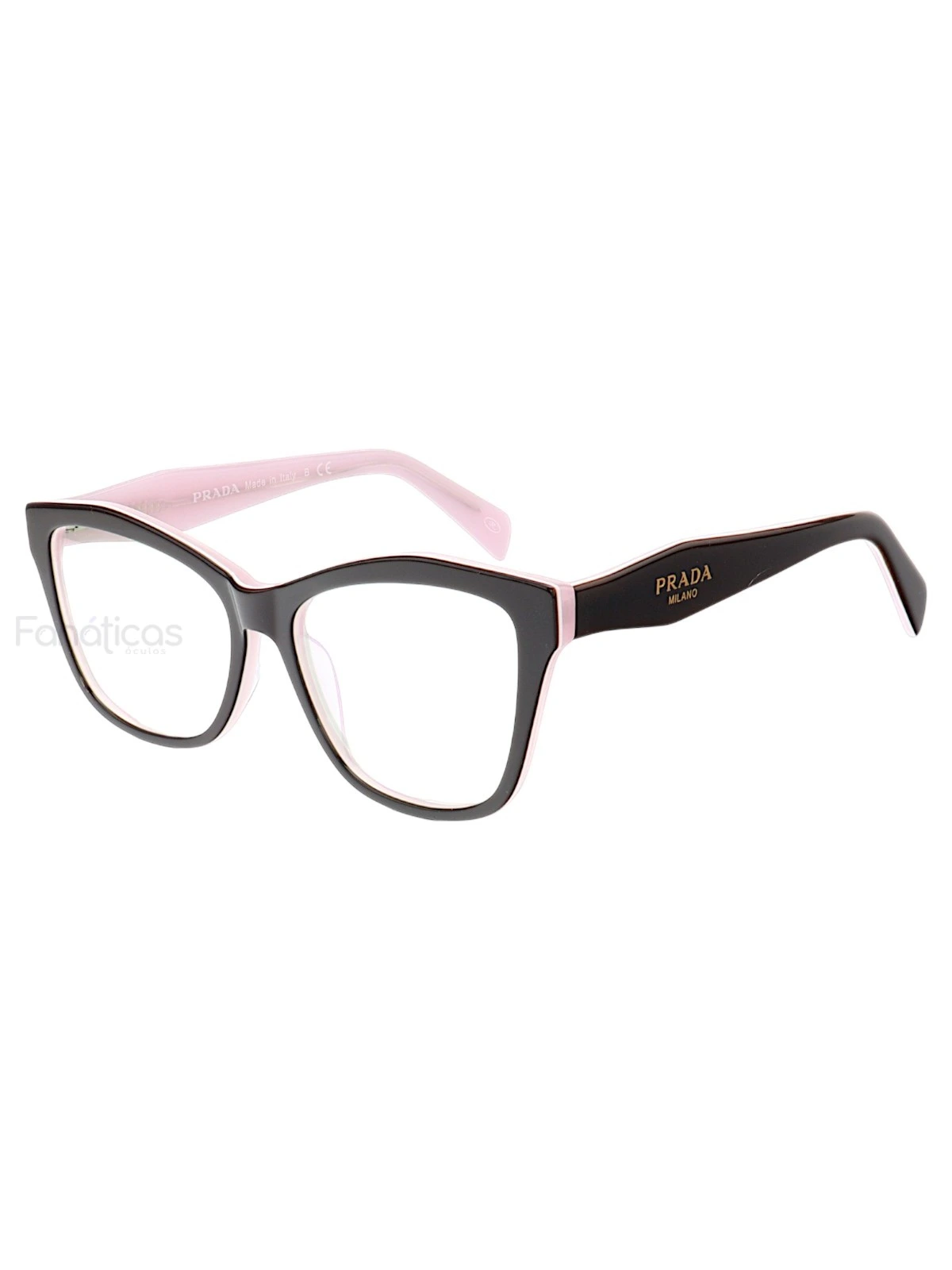 Armação de Óculos Quadrado PD0801 Preto e Rosa