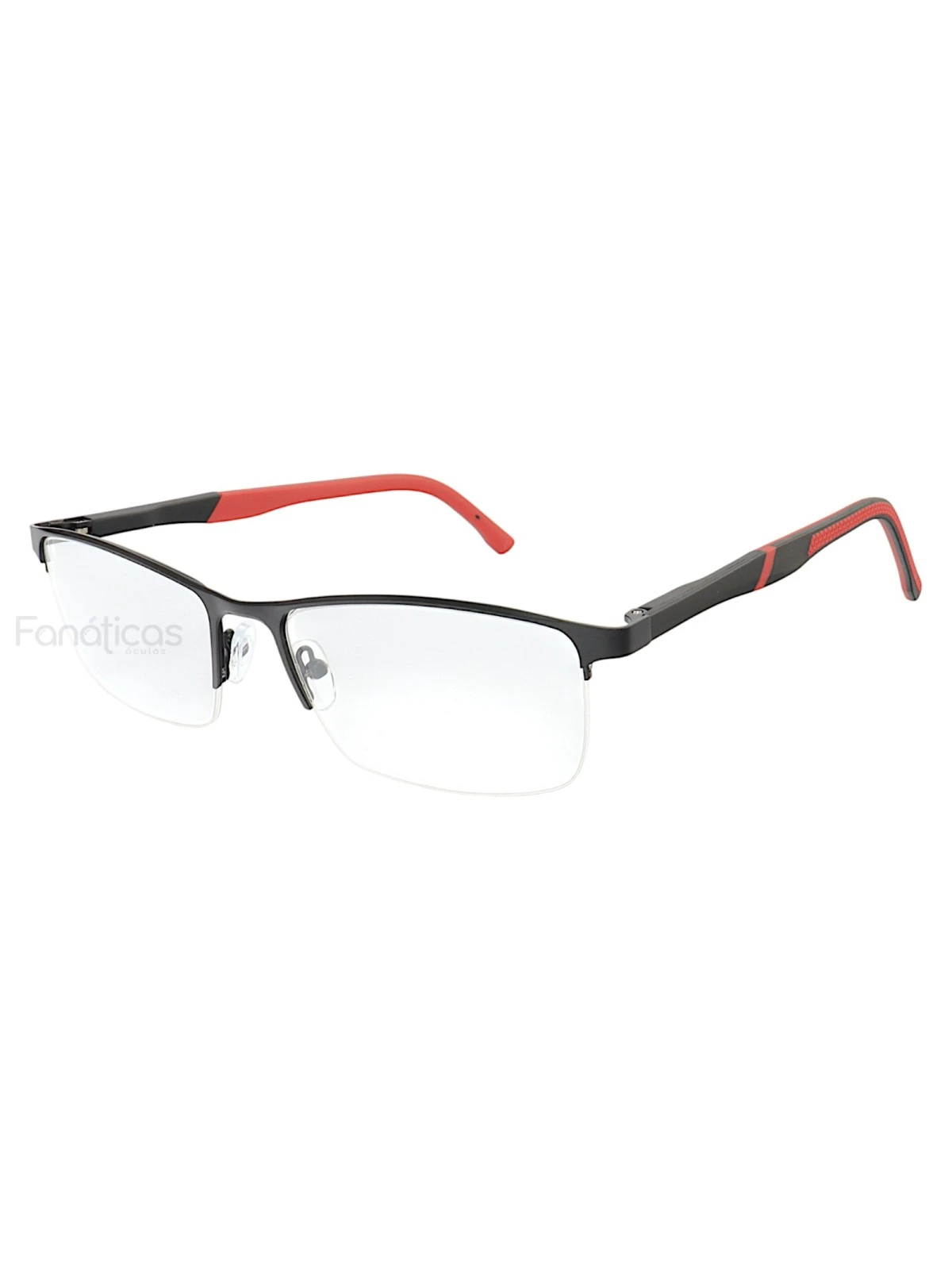 Armação de Óculos 89020 retangular Preto e Vermelho