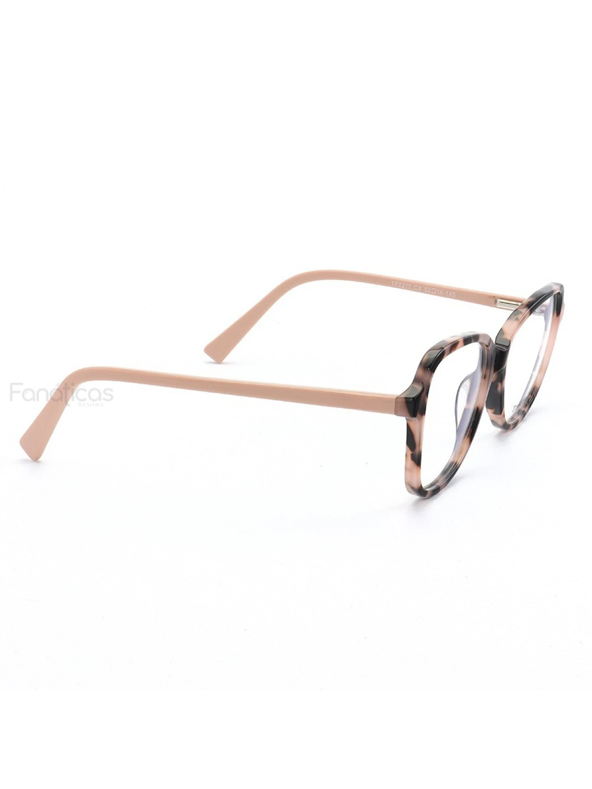 Armação de Óculos Quadrado TF2211 Rosa Tartaruga