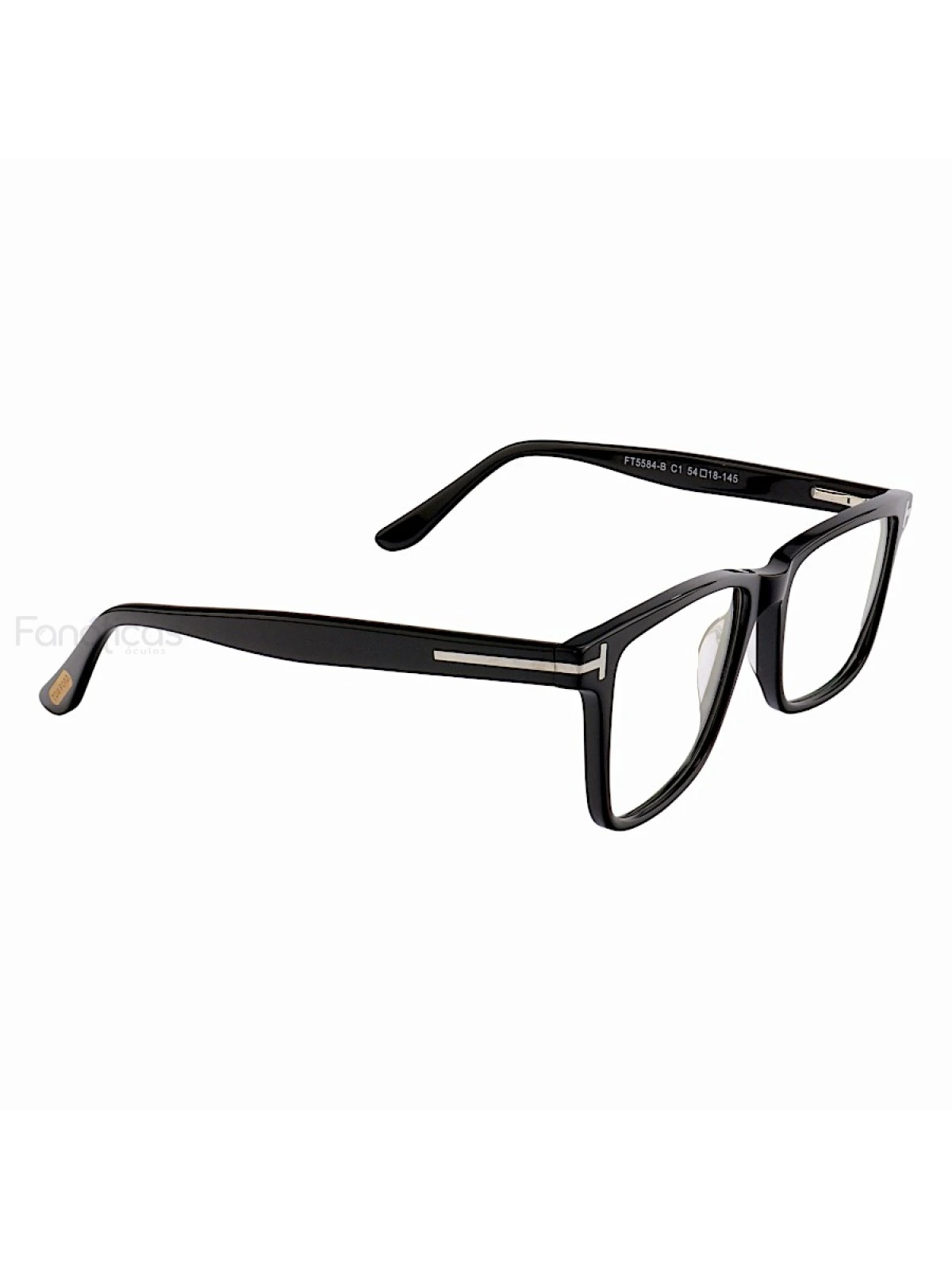 Armação de Óculos Quadrado TF5584 Preto