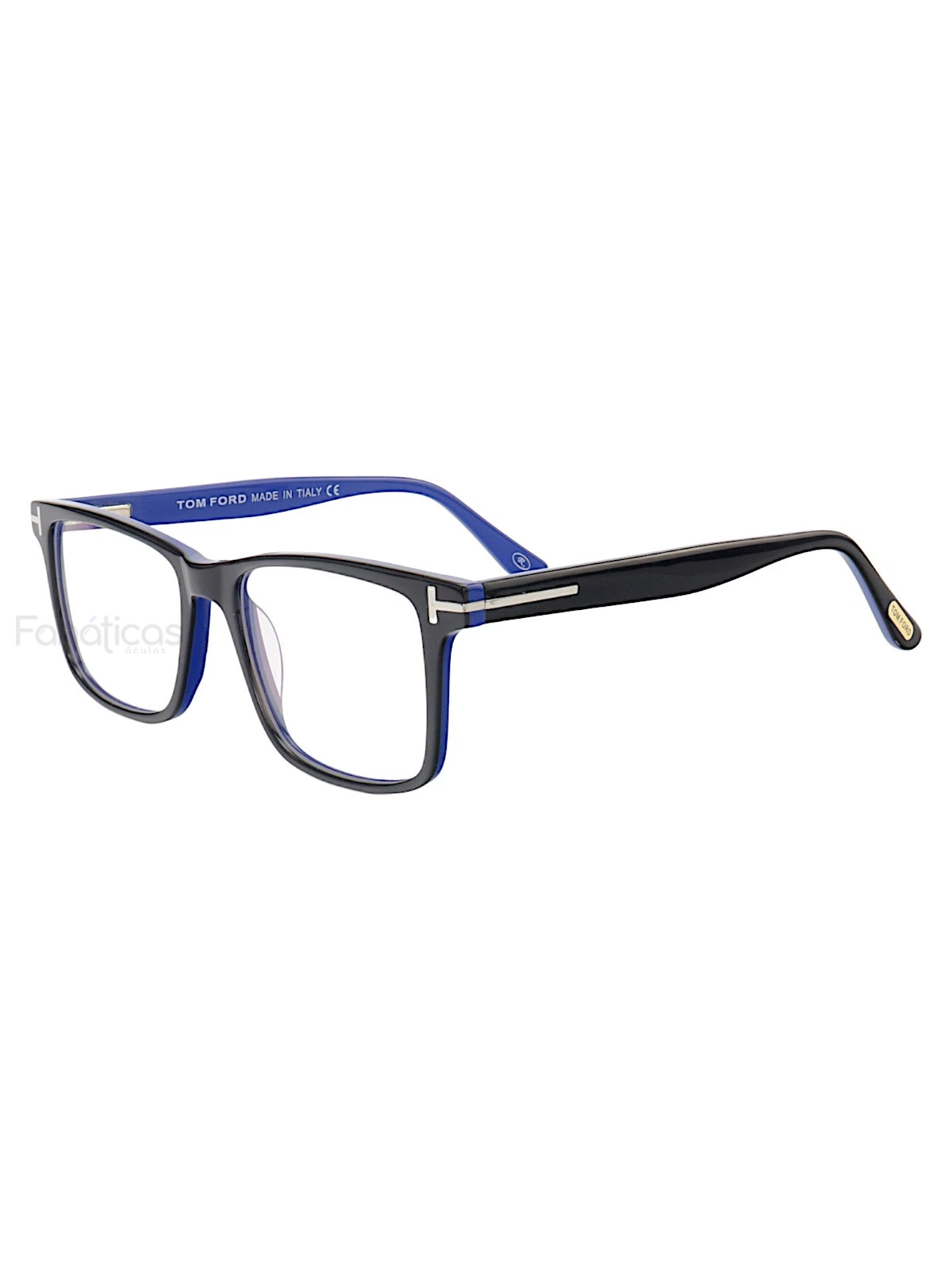 Armação de Óculos Quadrado TF5584 Preto e Azul