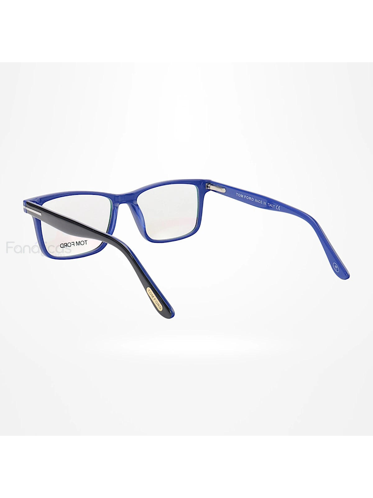 Armação de Óculos Quadrado TF5584 Preto e Azul