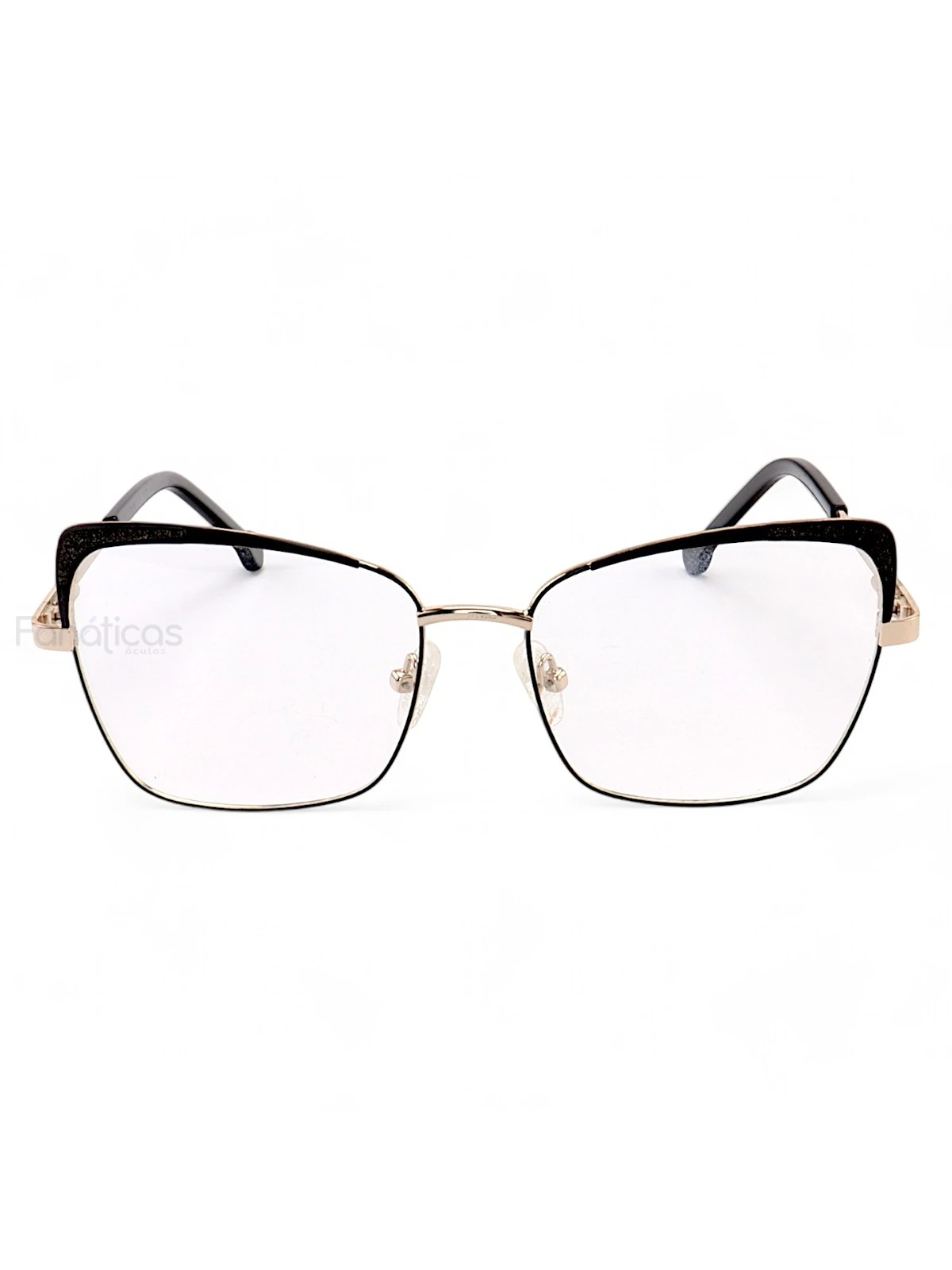 Armação de Óculos Quadrado VC8006 Preto e Dourado