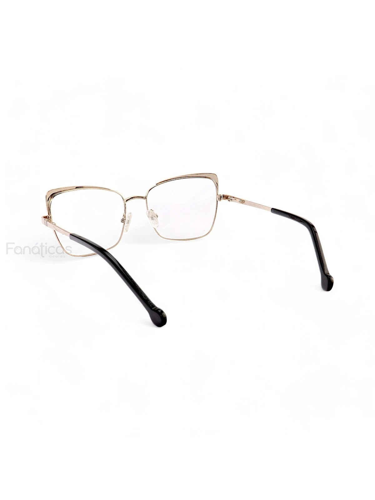 Armação de Óculos Quadrado VC8006 Preto e Dourado