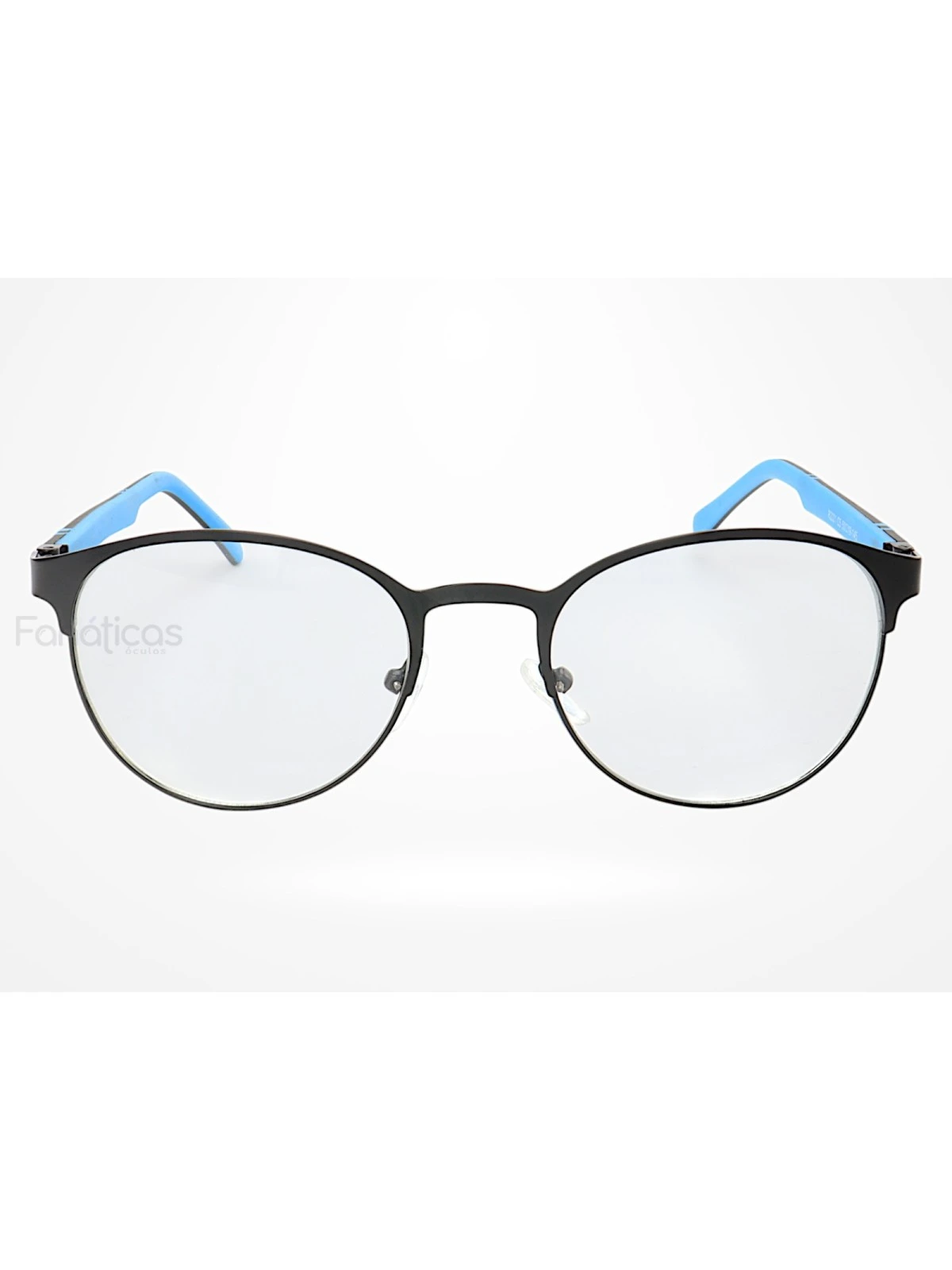 Armação de Óculos R2221 Redondo Preto e Azul