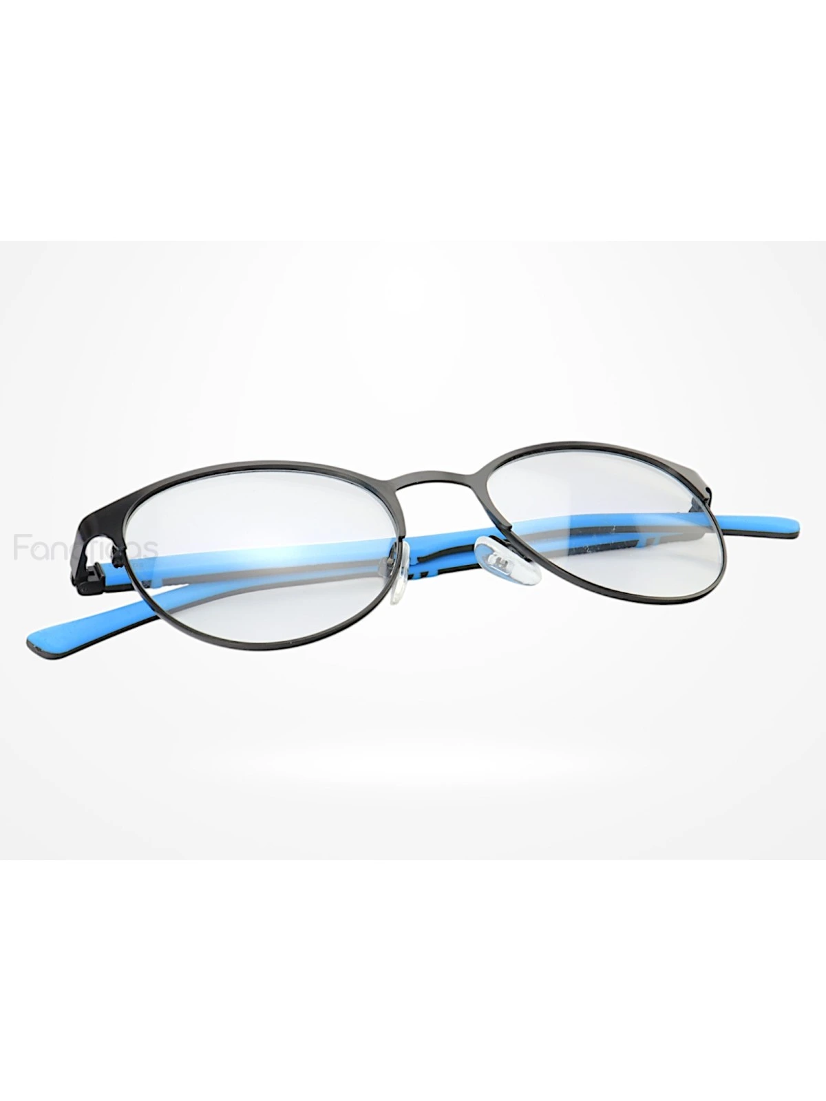 Armação de Óculos R2221 Redondo Preto e Azul
