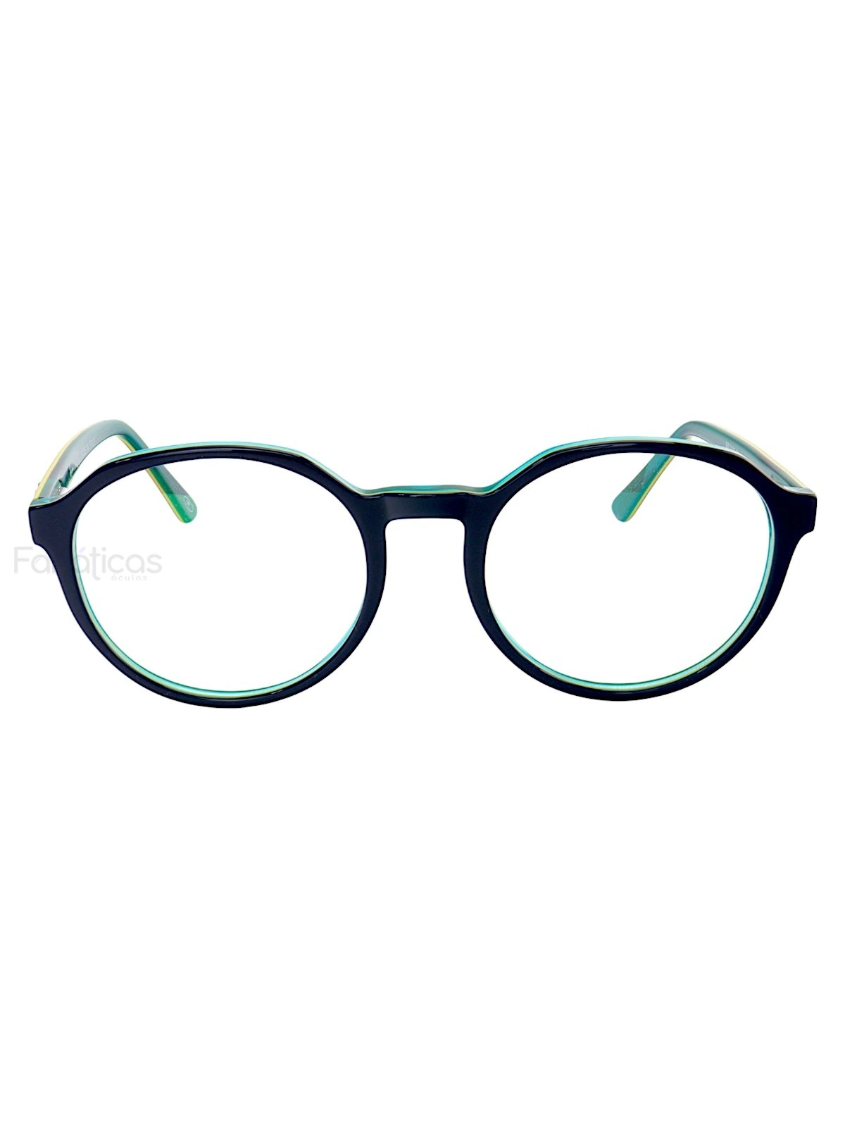 Armação de Óculos RB7187 Redondo Azul e Verde