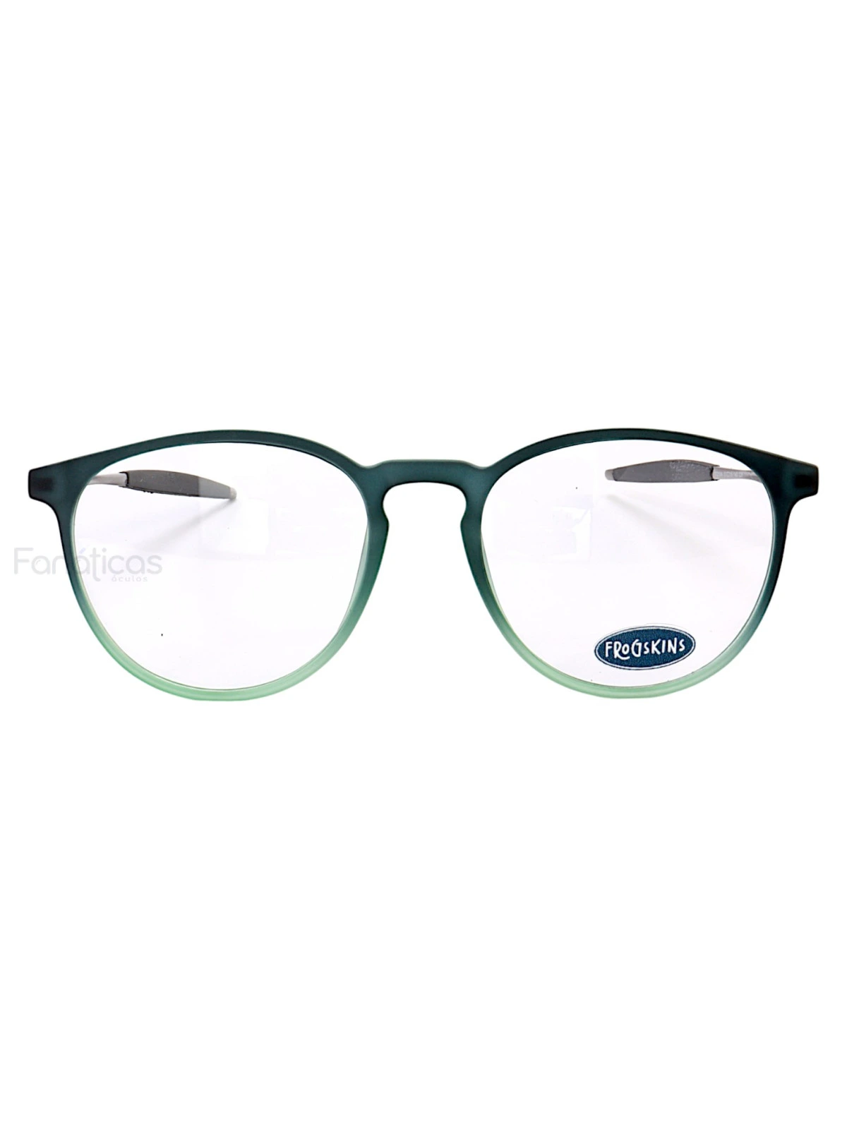 Armação de Óculos Redonda 3219 Acetato Preta e Verde Masculina