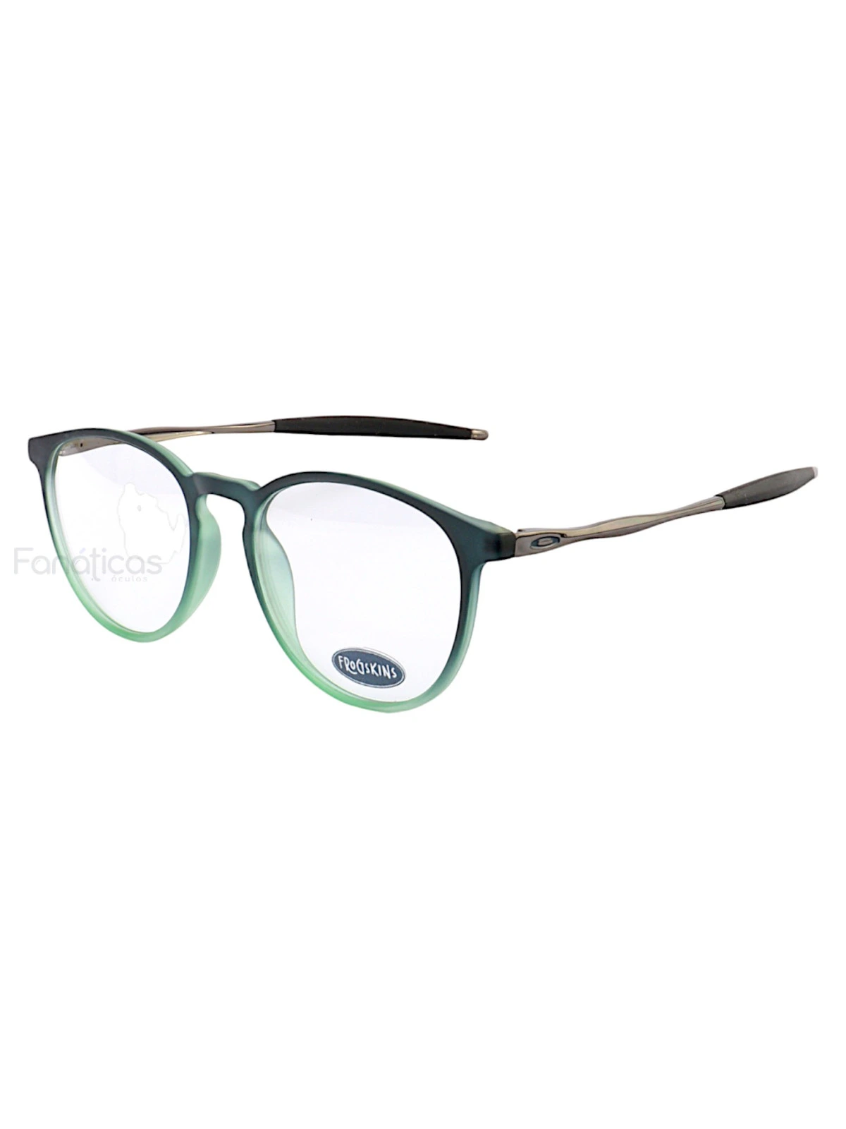 Armação de Óculos Redonda 3219 Acetato Preta e Verde Masculina