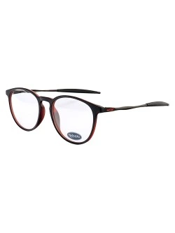 Armação de Óculos Redonda 3219 Acetato Preta e Vermelho Masculina