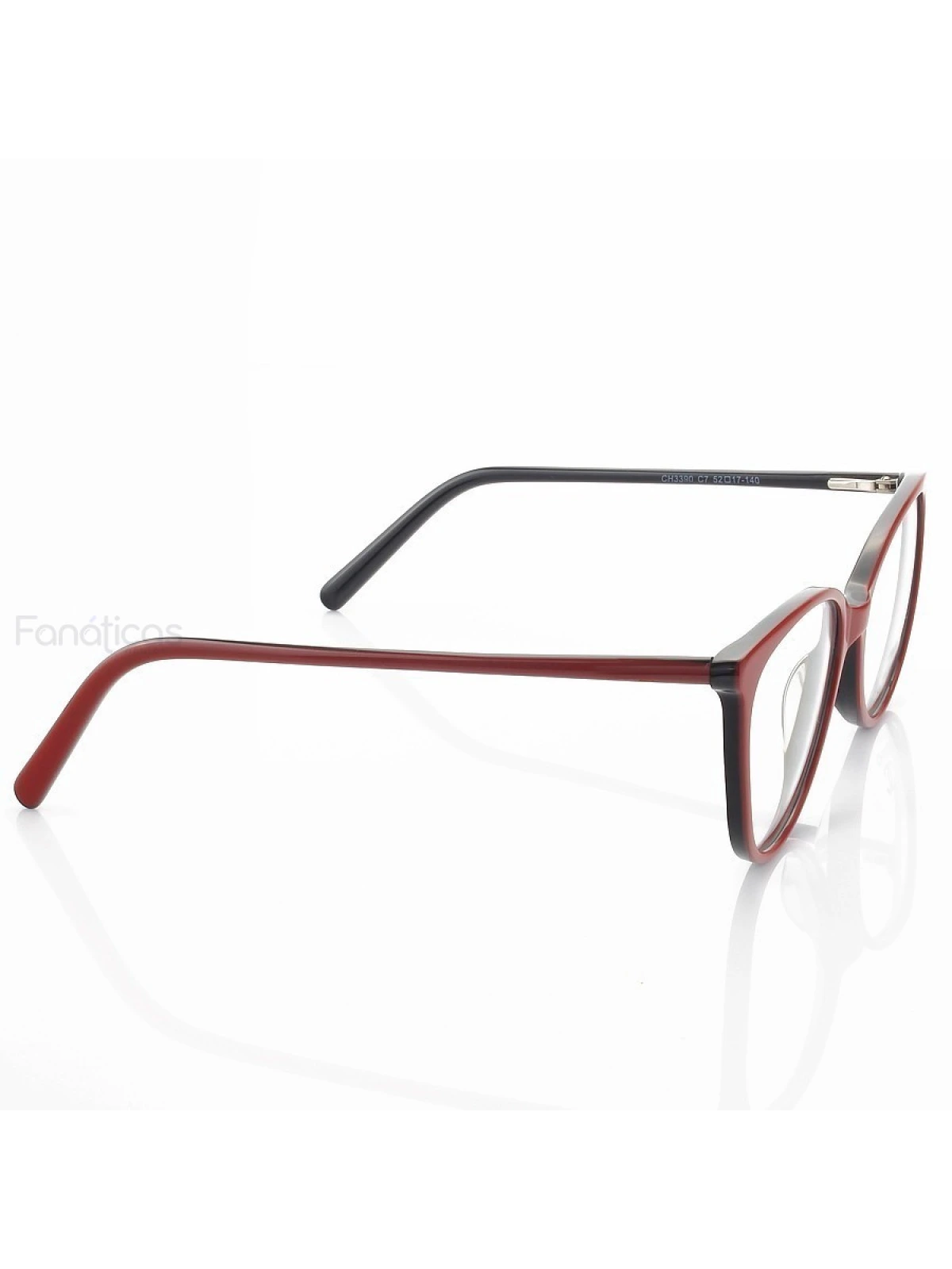 Armação de Óculos Redonda CH3390 Vermelho e Preto
