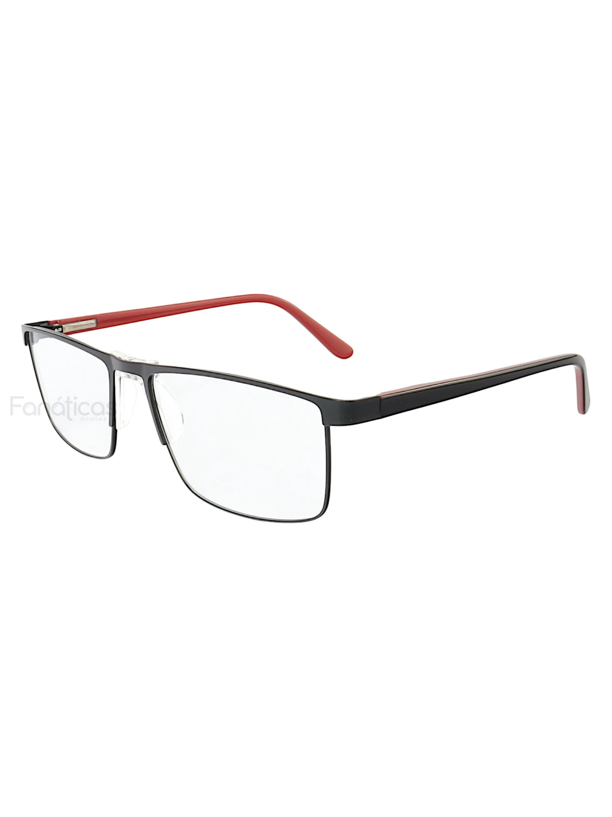 Armação de Óculos AQ230914 Retangular Preto e Vermelho
