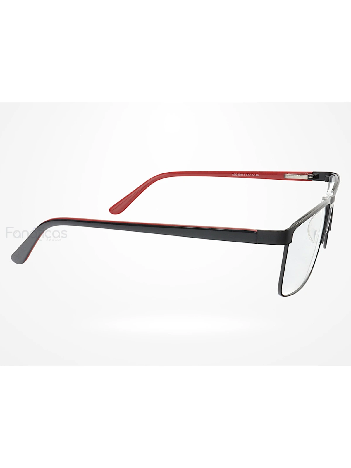 Armação de Óculos AQ230914 Retangular Preto e Vermelho