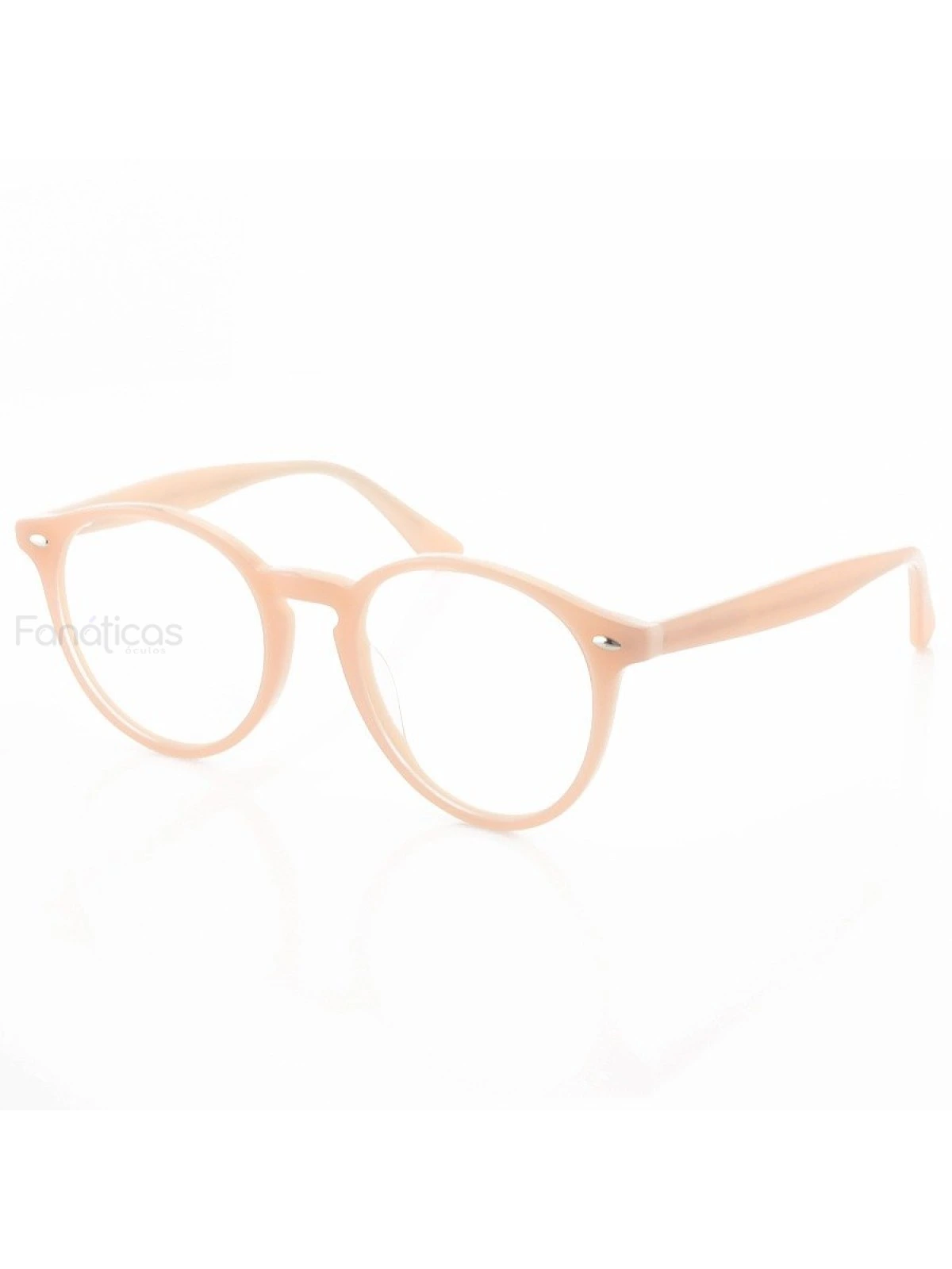 Armação de Óculos Redonda Clear FN2180 Acetato Rosa