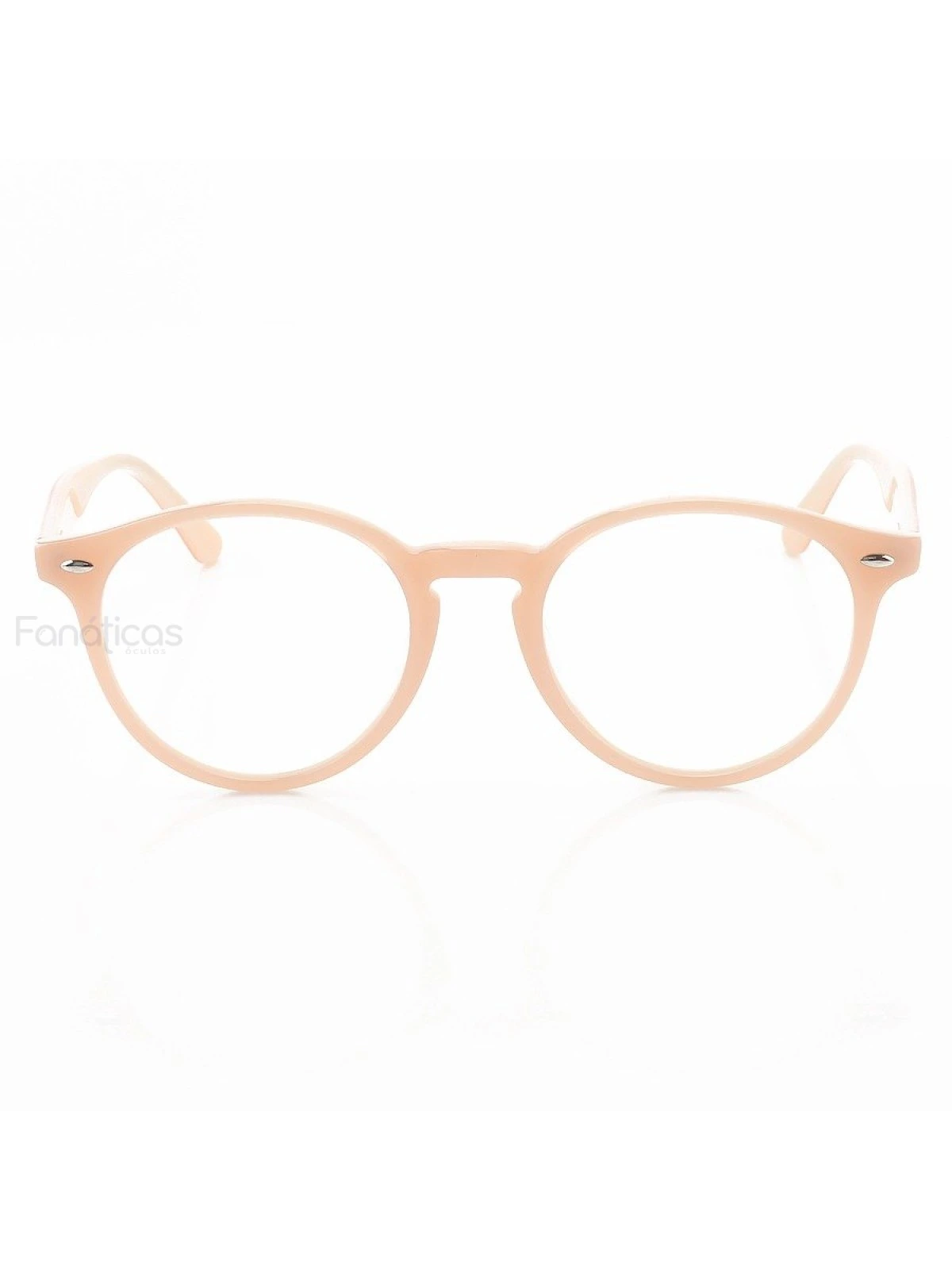 Armação de Óculos Redonda Clear FN2180 Acetato Rosa