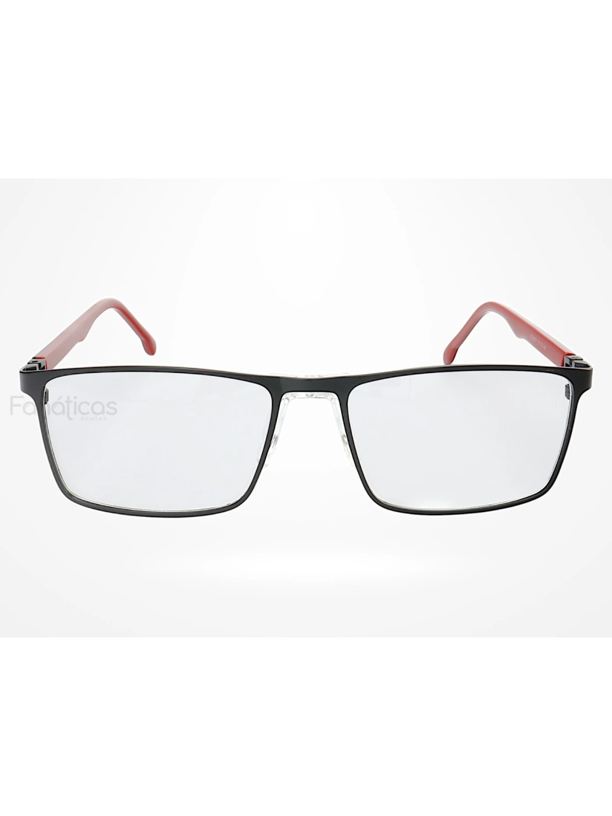 Armação de Óculos AQ230915 Retangular Preto e Vermelho