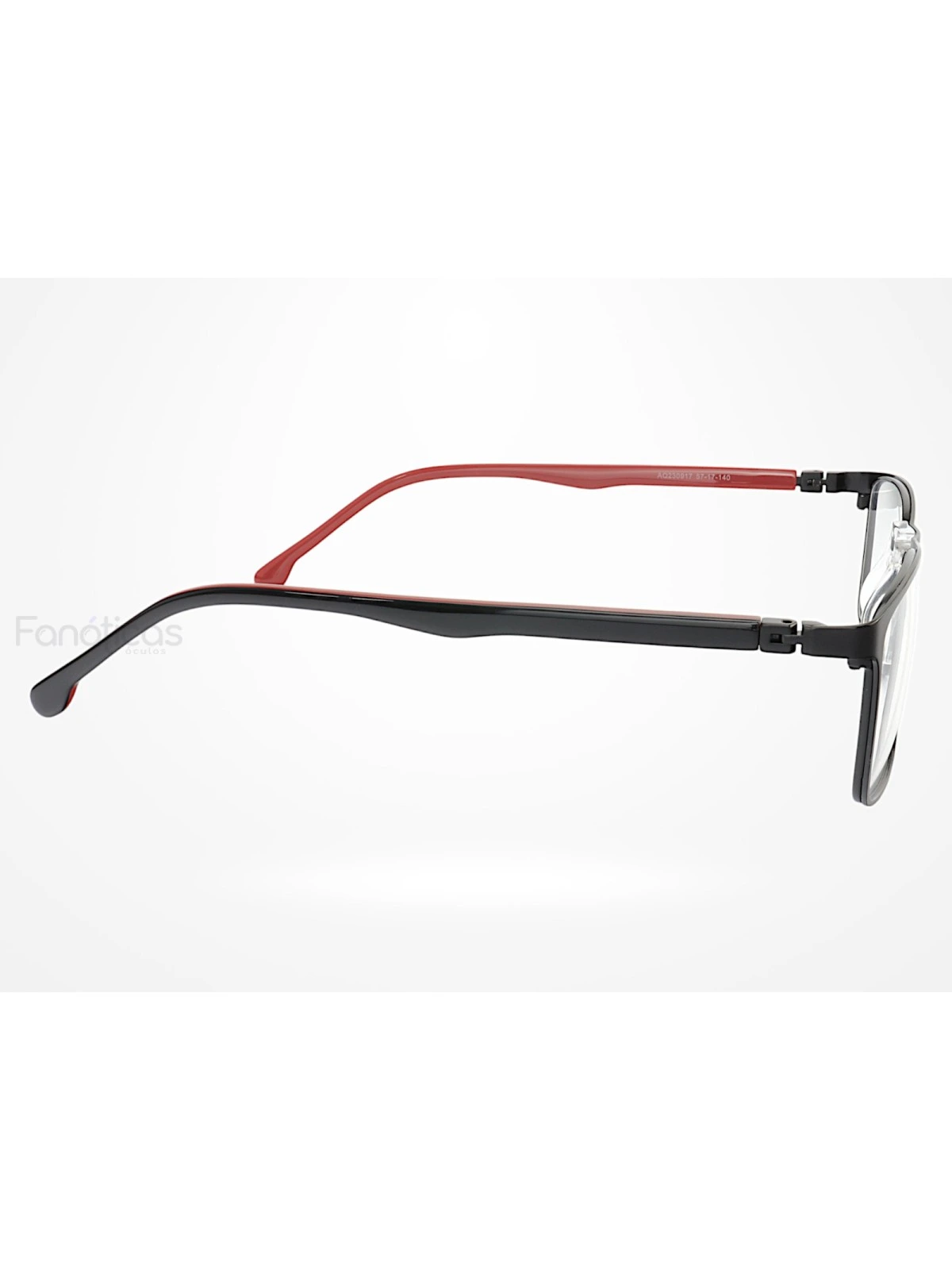 Armação de Óculos AQ230915 Retangular Preto e Vermelho