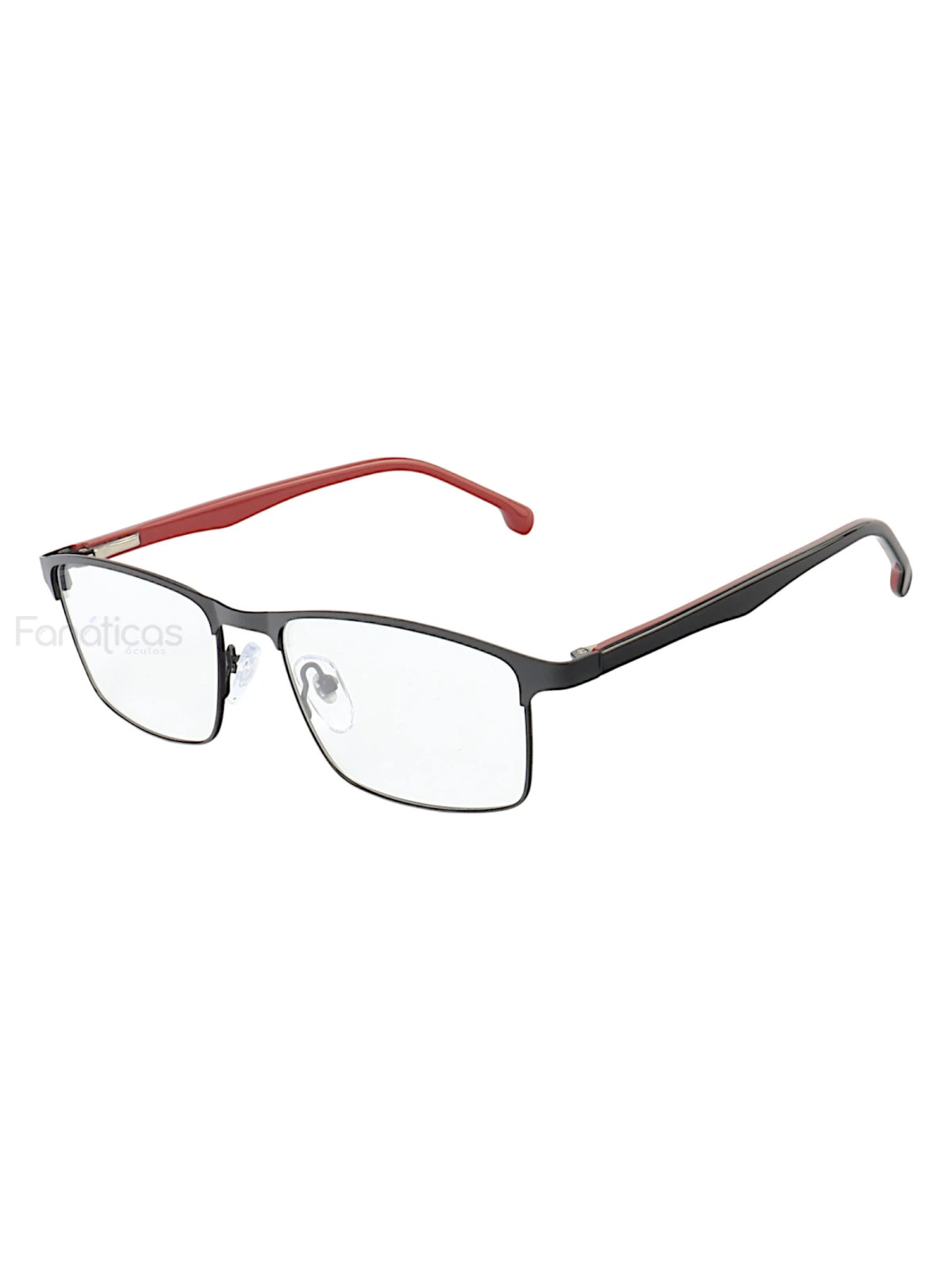 Armação de Óculos AQ240503 Retangular Preto e Vermelho
