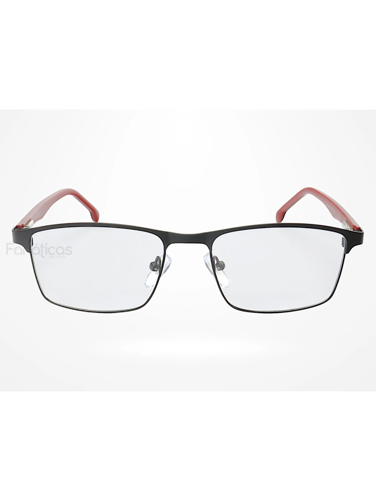 Armação de Óculos AQ240503 Retangular Preto e Vermelho