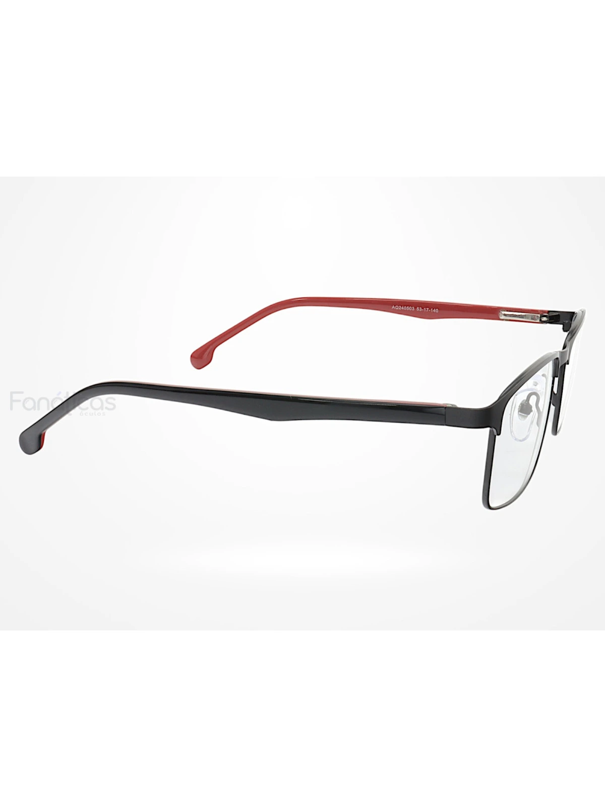 Armação de Óculos AQ240503 Retangular Preto e Vermelho