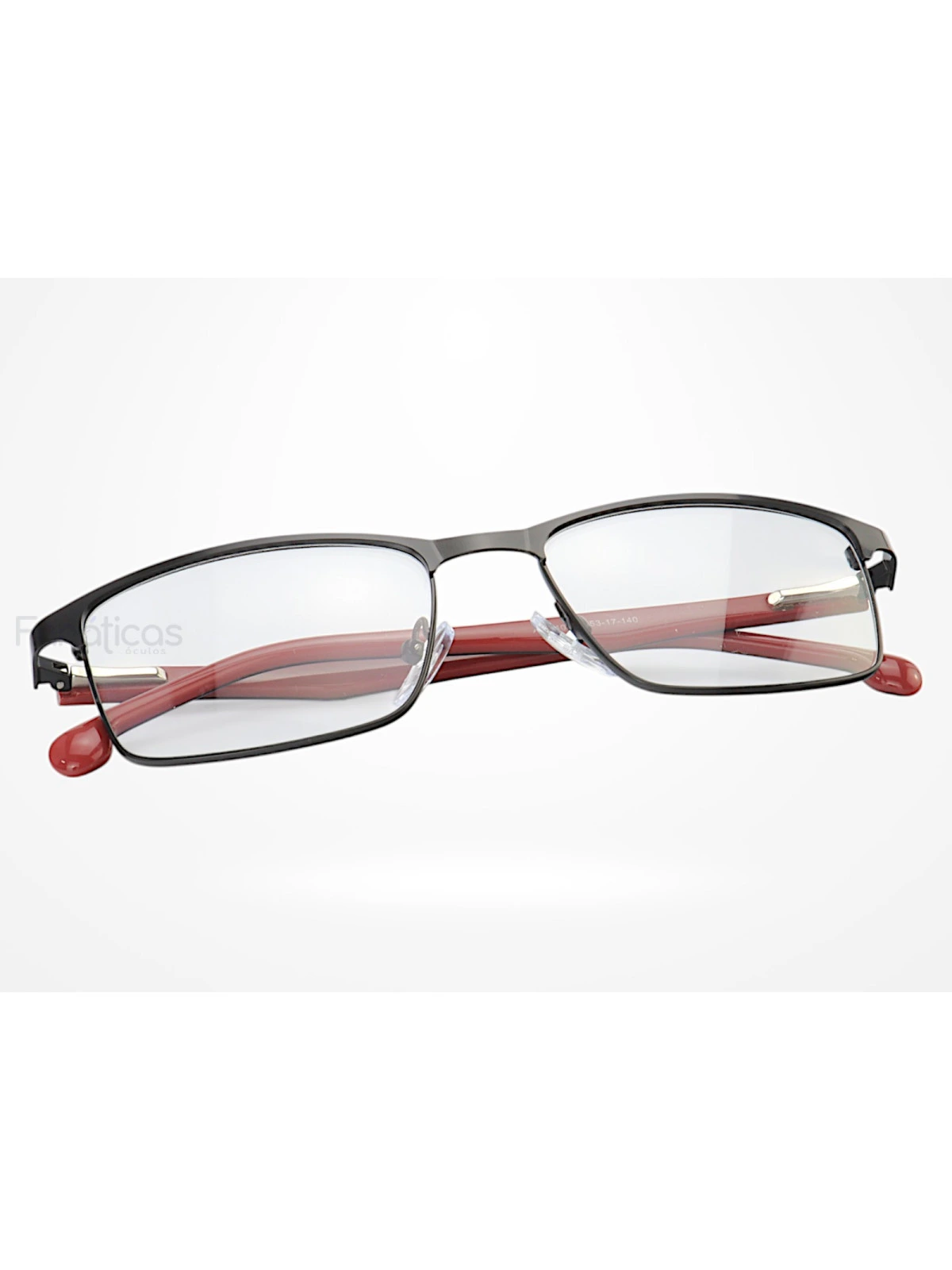 Armação de Óculos AQ240503 Retangular Preto e Vermelho
