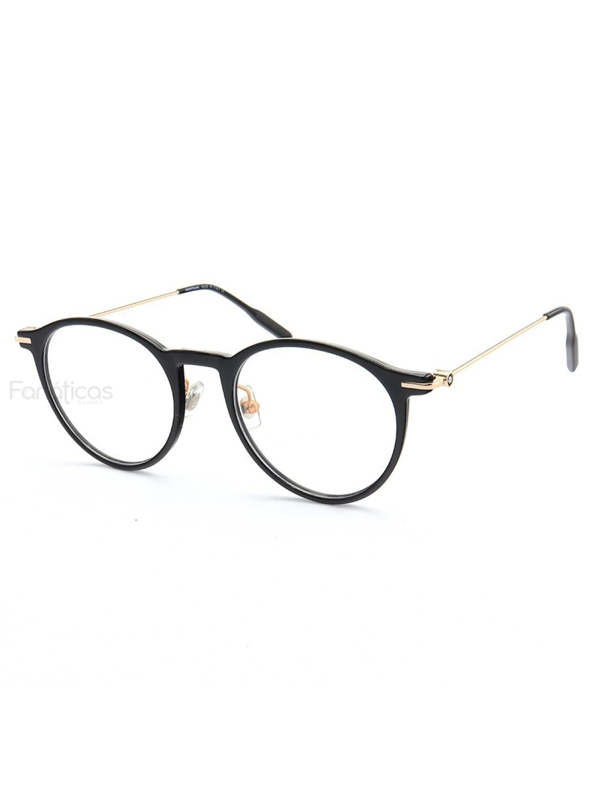 Armação de Óculos Redondo MB0090 Preto Brilhante