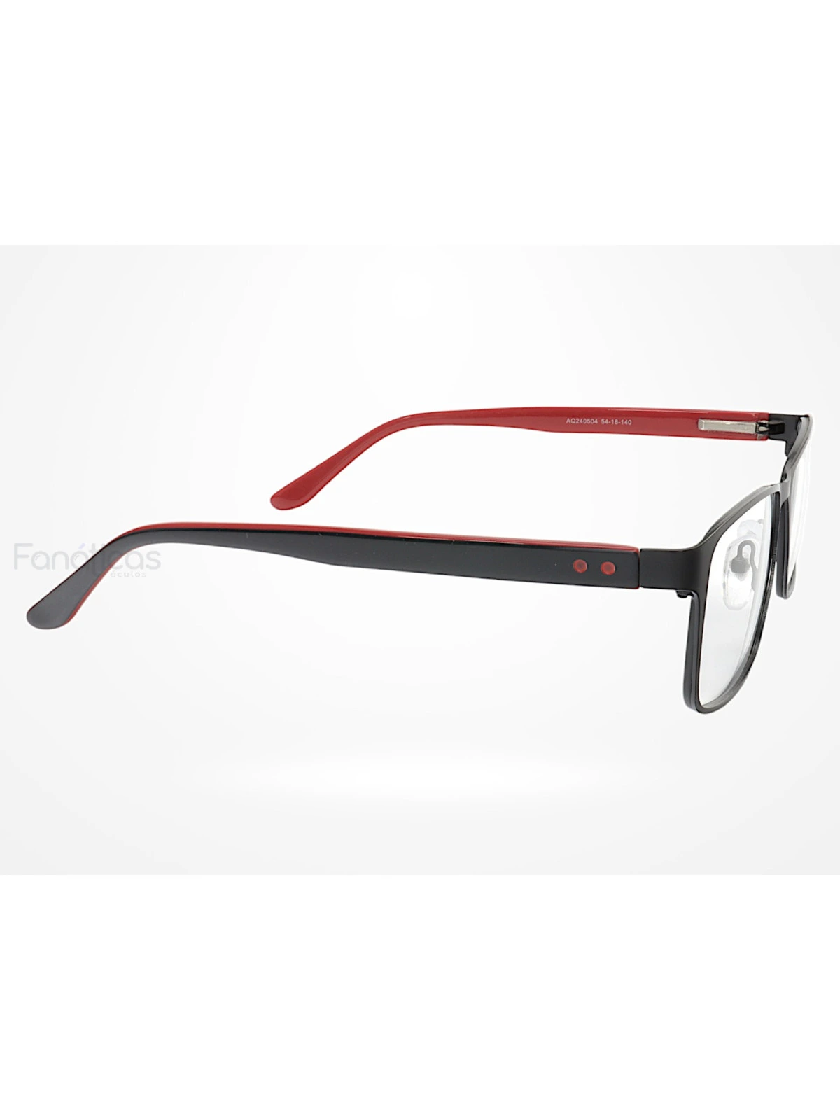 Armação de Óculos AQ240504 Retangular Preto e Vermelho