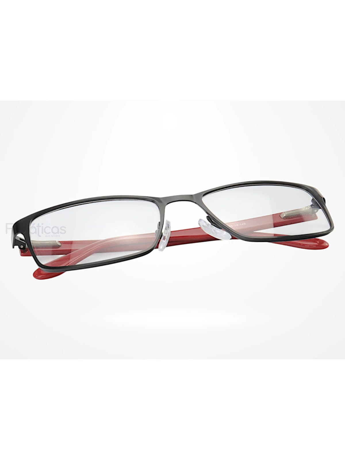 Armação de Óculos AQ240504 Retangular Preto e Vermelho