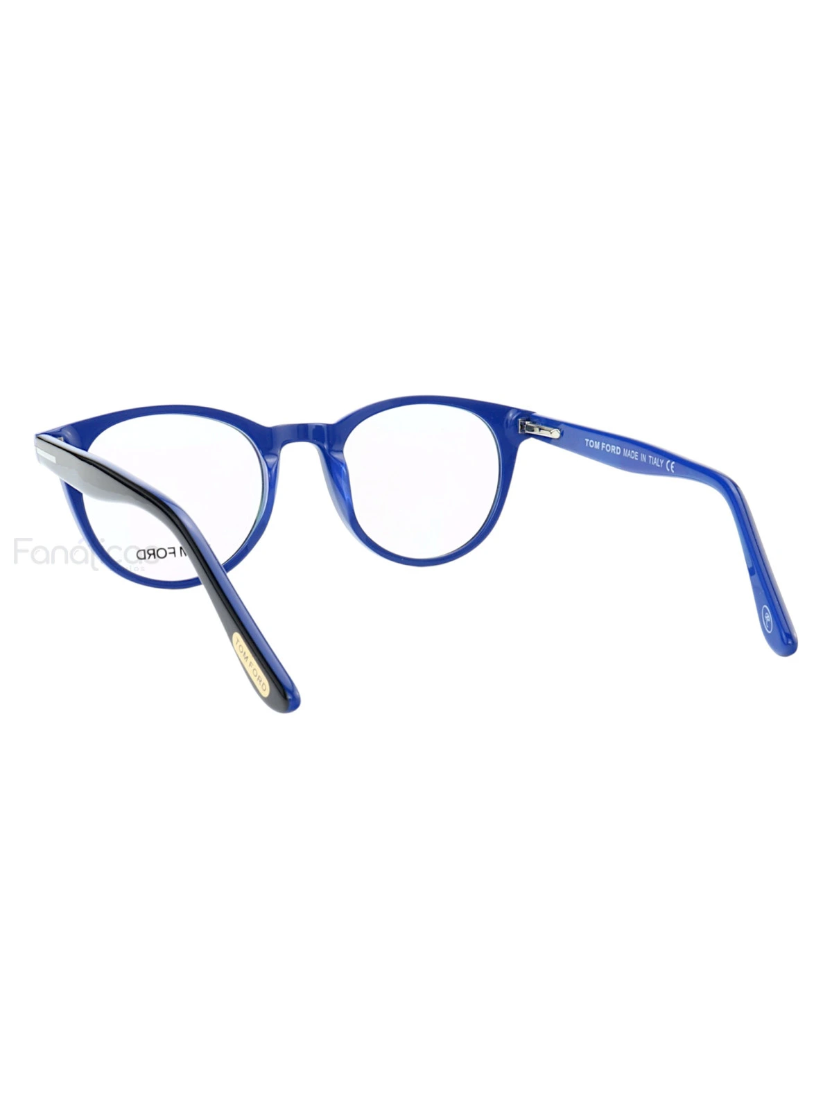 Armação de Óculos Redondo TF5695 Preto e Azul