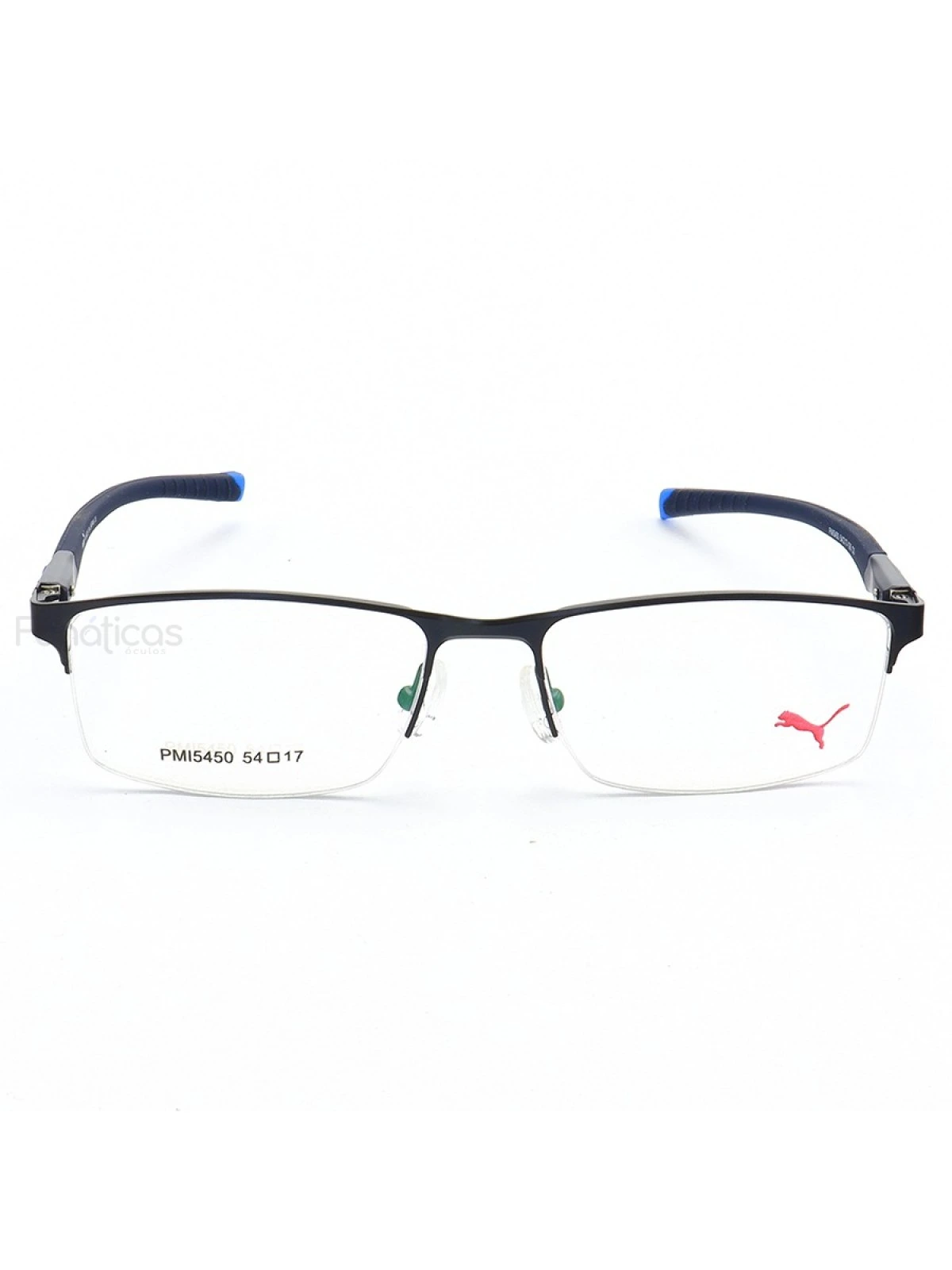 Armação de Óculos Retangular  Meio Aro PM15450 C5 Azul