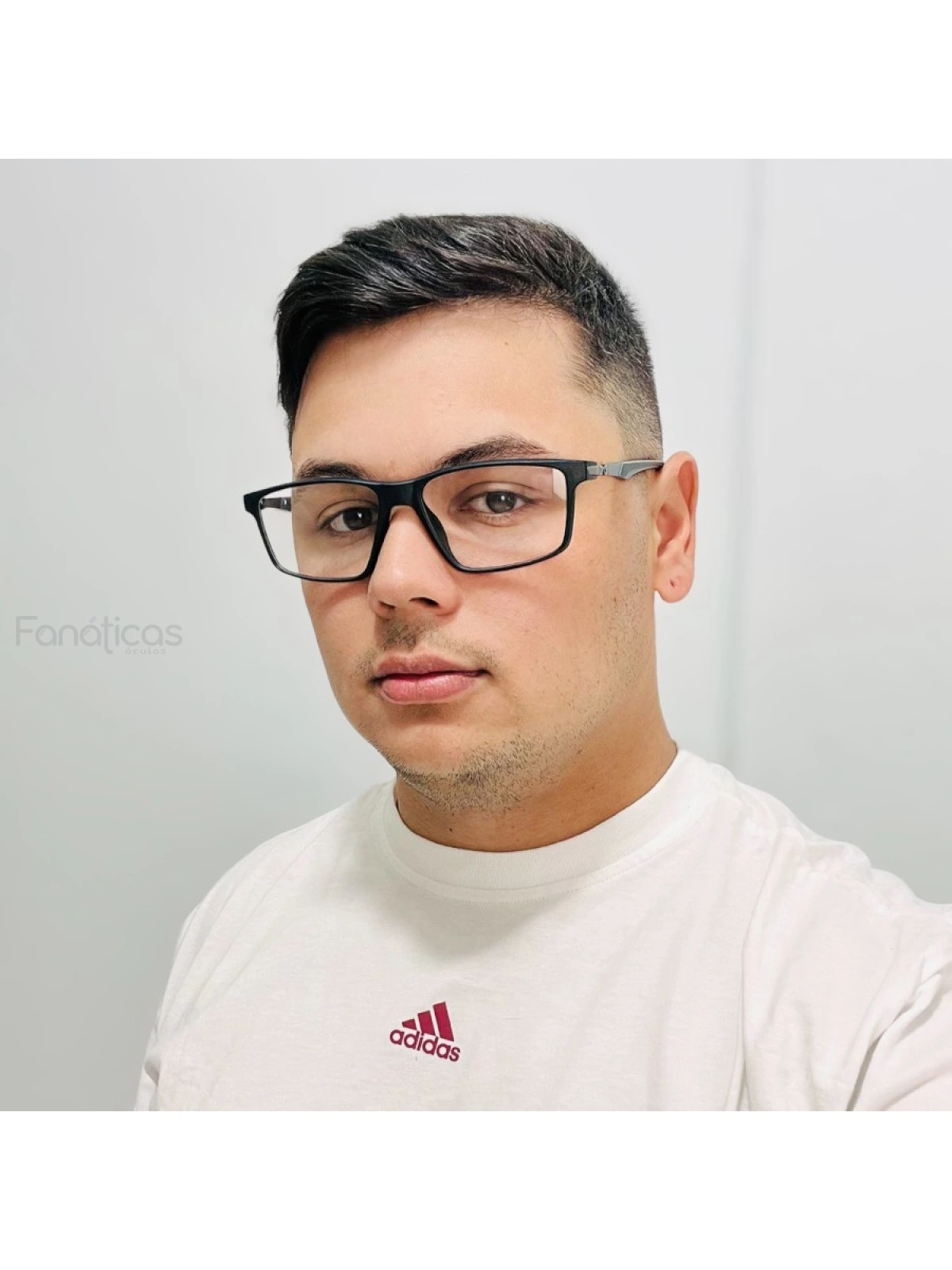 Armação de Óculos Retangular 180 C2 GZ9141 Preto e Cinza