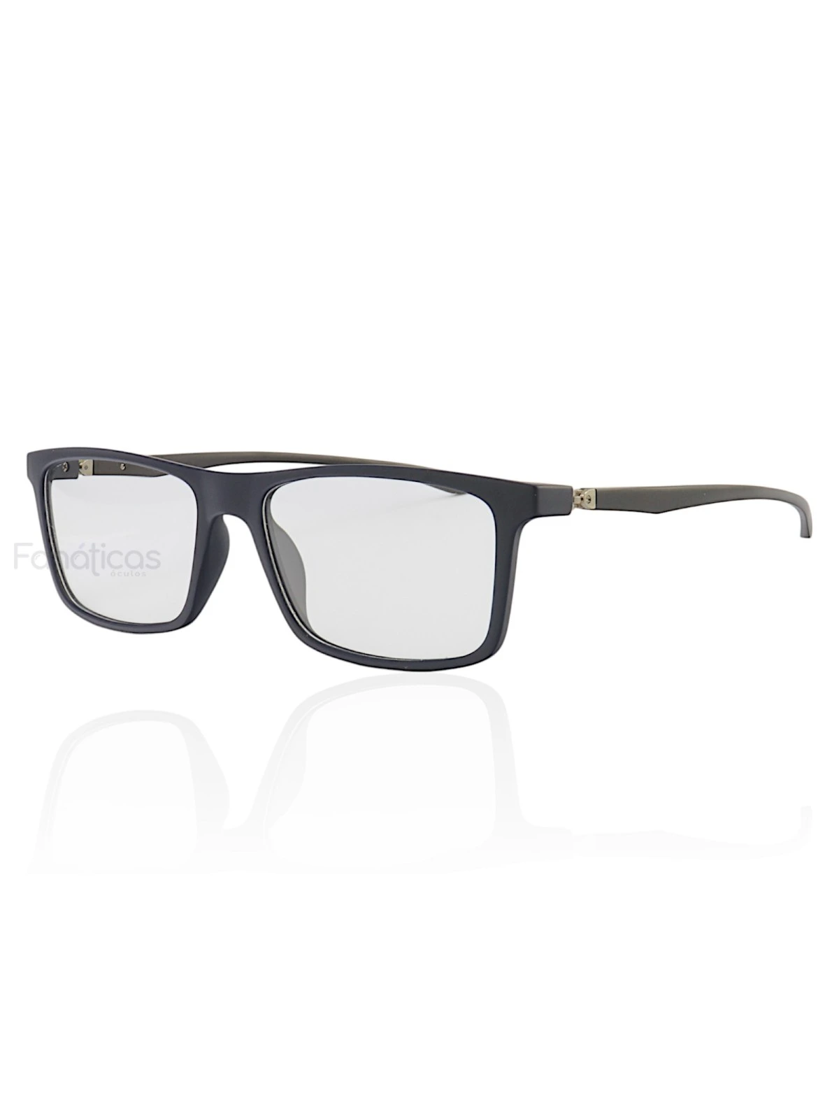 Armação de Óculos Retangular 360 C3 MR9140 Azul e Preto
