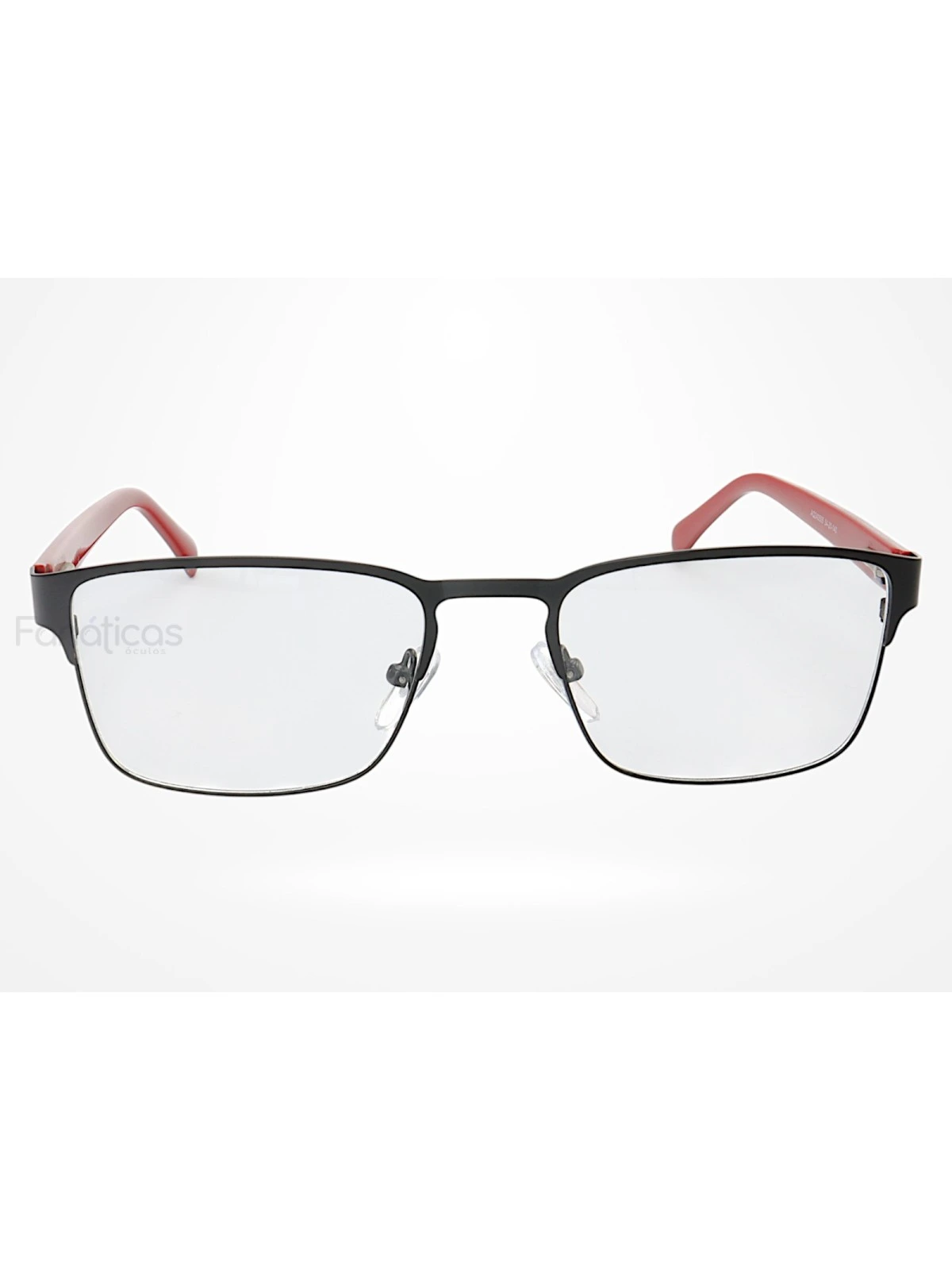 Armação de Óculos AQ240505 Quadrado Preto e Vermelho