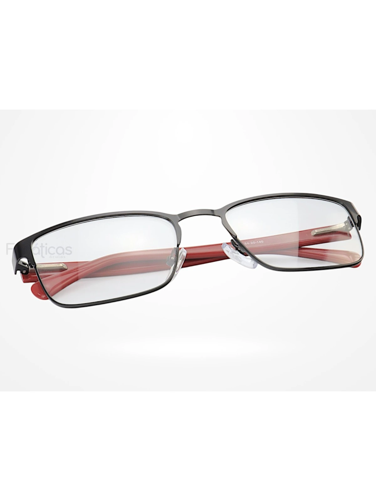 Armação de Óculos AQ240505 Quadrado Preto e Vermelho