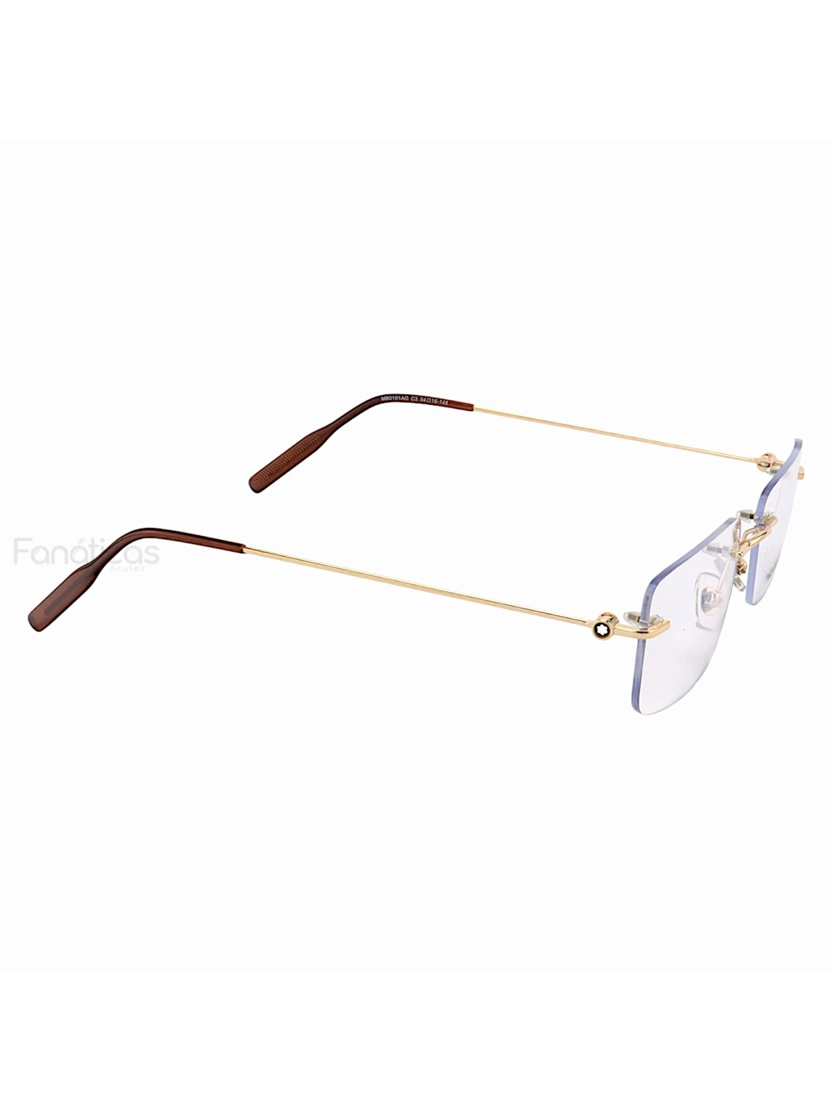 Armação de Óculos Retangular Balgriff MB0101AO Dourado