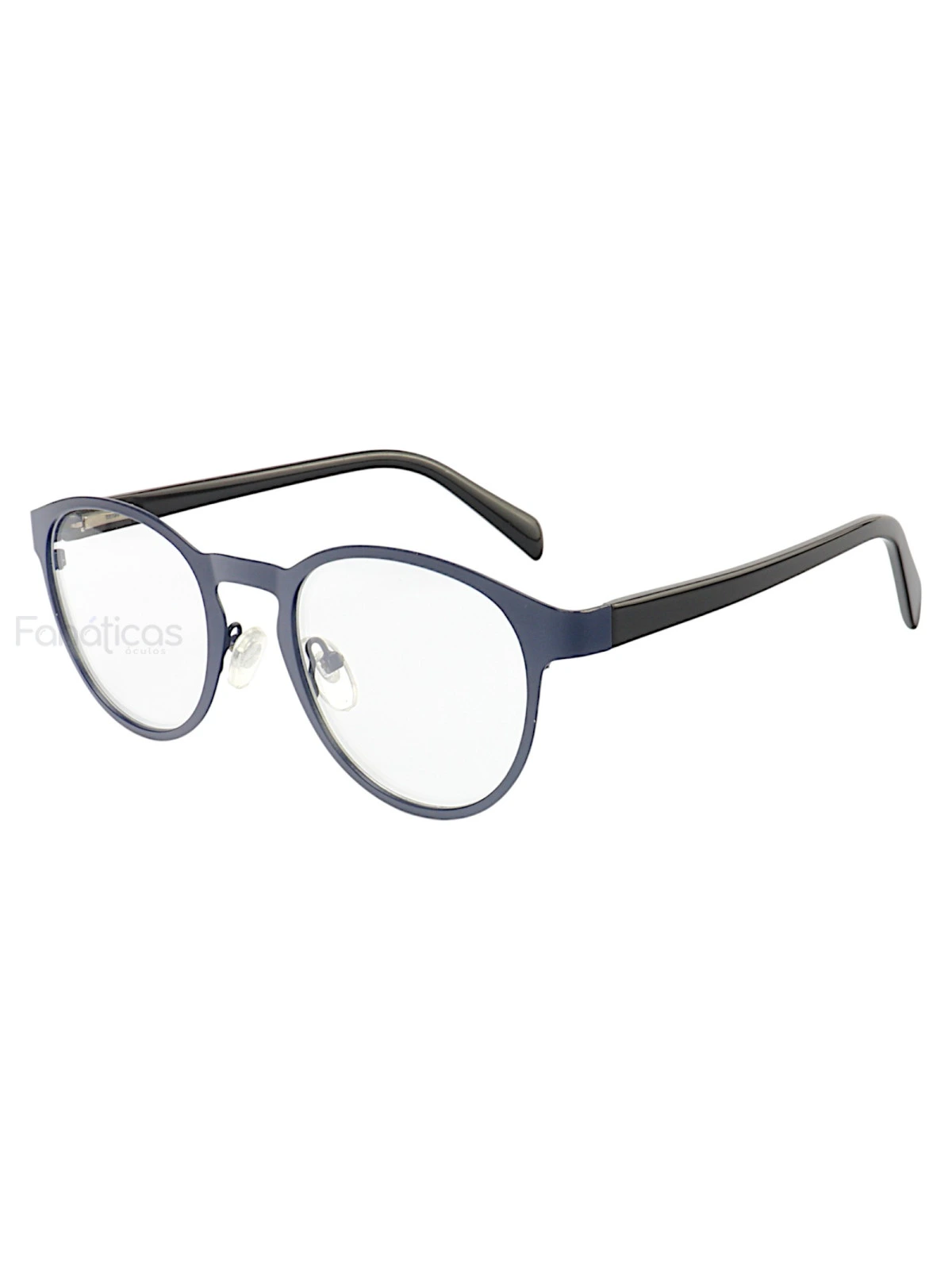 Armação de Óculos AQ240507 Redondo Preto e Azul