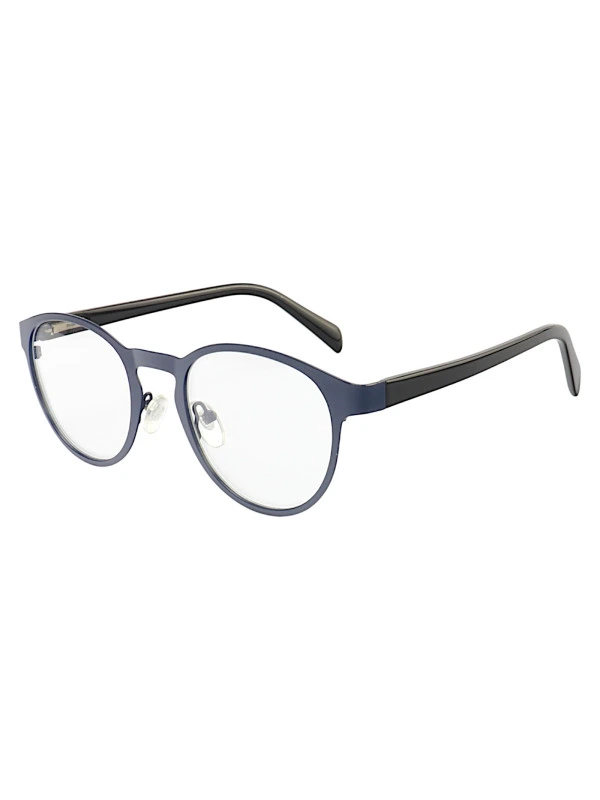 Armação de Óculos AQ240507 Redondo Preto e Azul