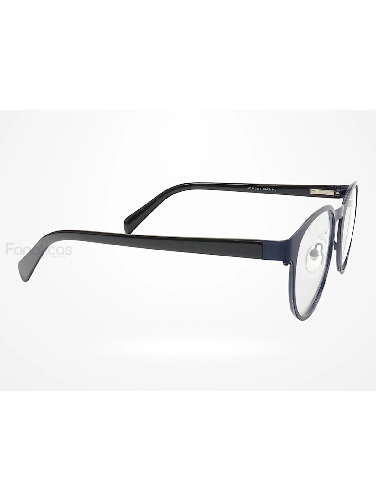 Armação de Óculos AQ240507 Redondo Preto e Azul