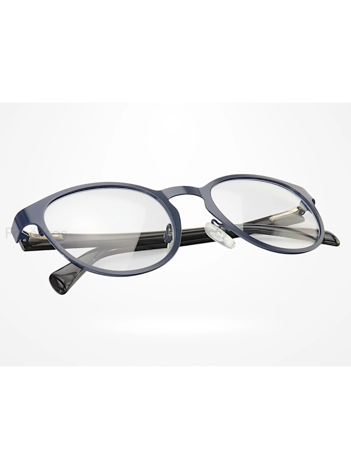 Armação de Óculos AQ240507 Redondo Preto e Azul