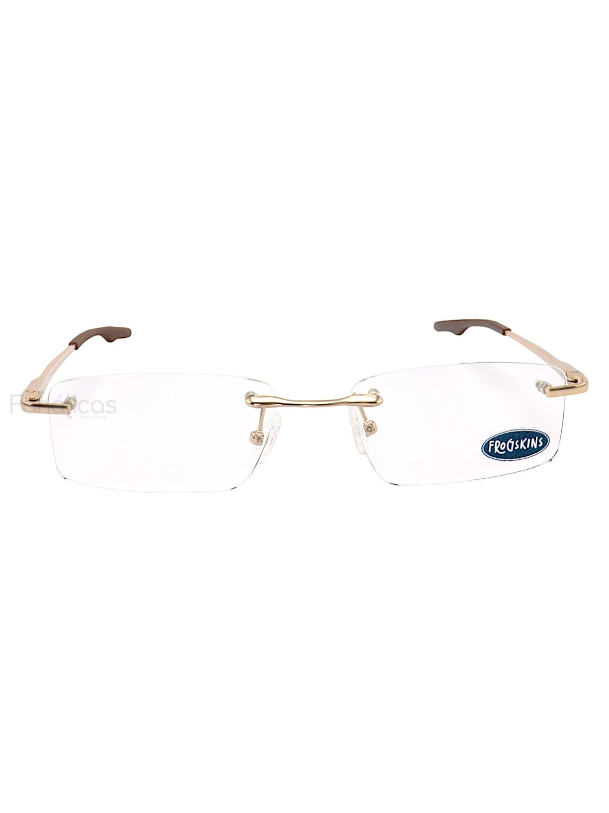 Armação de Óculos Retangular Balgriff Wingback Dourado Masculina