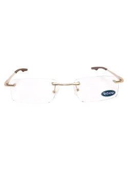 Armação de Óculos Retangular Balgriff Wingback Dourado Masculina