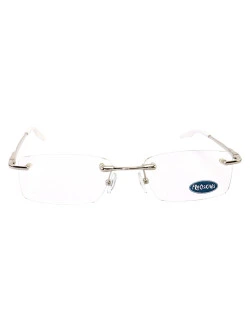 Armação de Óculos Retangular Balgriff Wingback Prata Branca Masculina