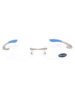 Armação de Óculos Retangular Balgriff Wingfold Prata Azul Masculina
