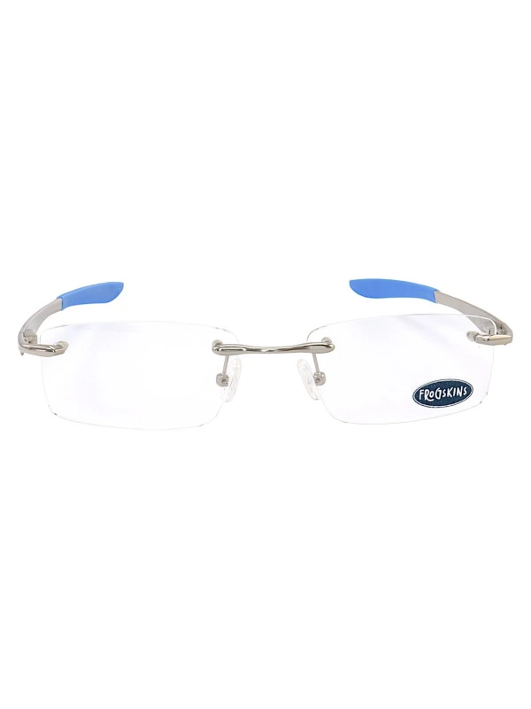 Armação de Óculos Retangular Balgriff Wingfold Prata Azul Masculina