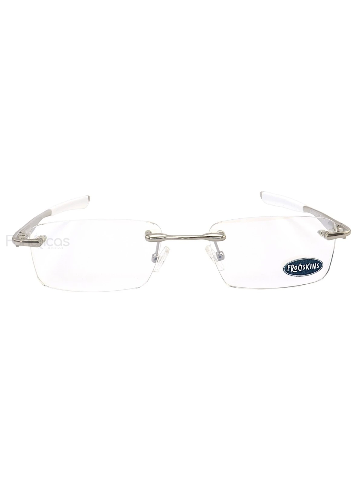 Armação de Óculos Retangular Balgriff Wingfold Prata Branco Masculina