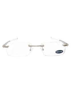 Armação de Óculos Retangular Balgriff Wingfold Prata Branco Masculina
