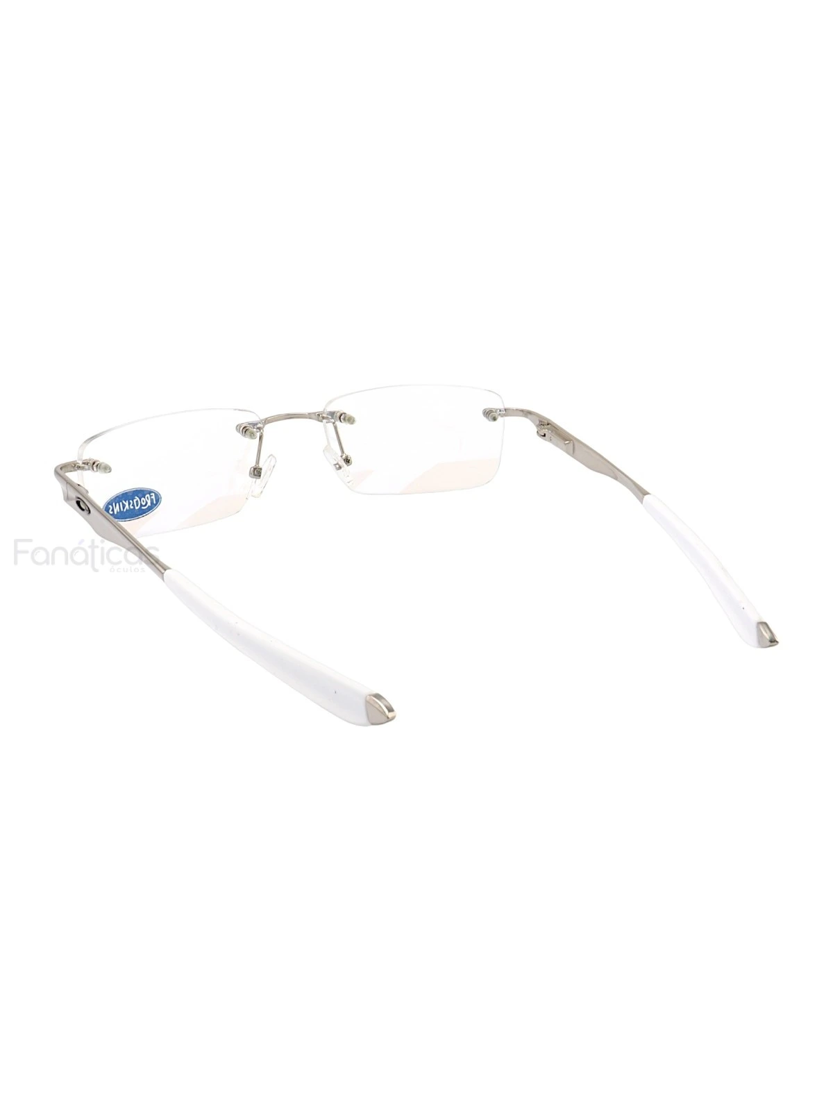 Armação de Óculos Retangular Balgriff Wingfold Prata Branco Masculina
