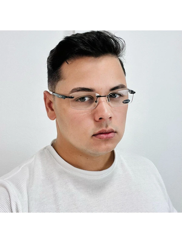 Armação de Óculos Retangular Balgriff Wingfold Preto Branco Masculina