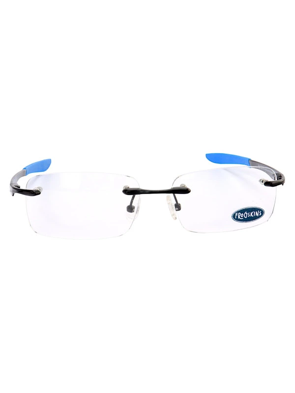 Armação de Óculos Retangular Balgriff Wingfold Preto e Azul Masculina